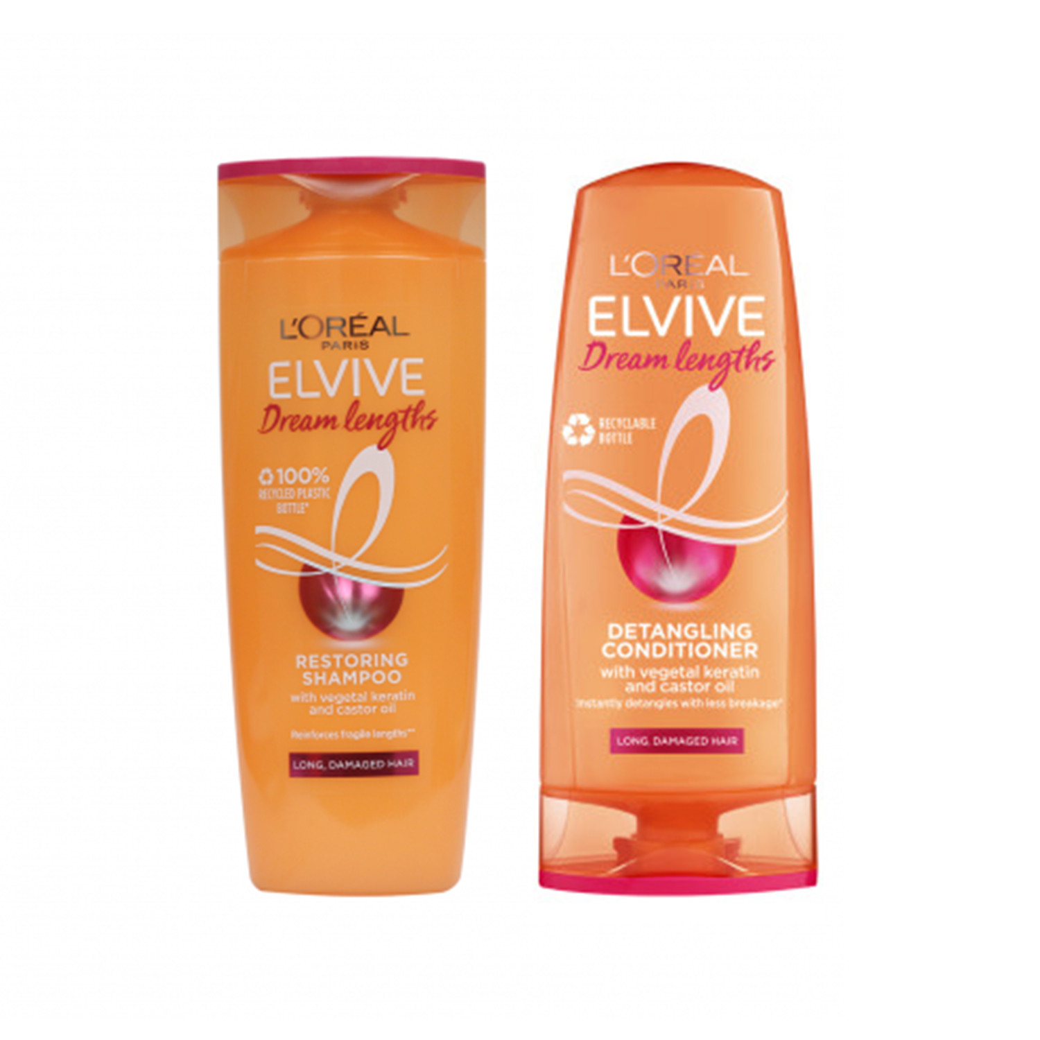 L'Oreal Elvive Dream Lengths Restoring Shampoo 400ml & Detangling Conditioner 200ml Combo