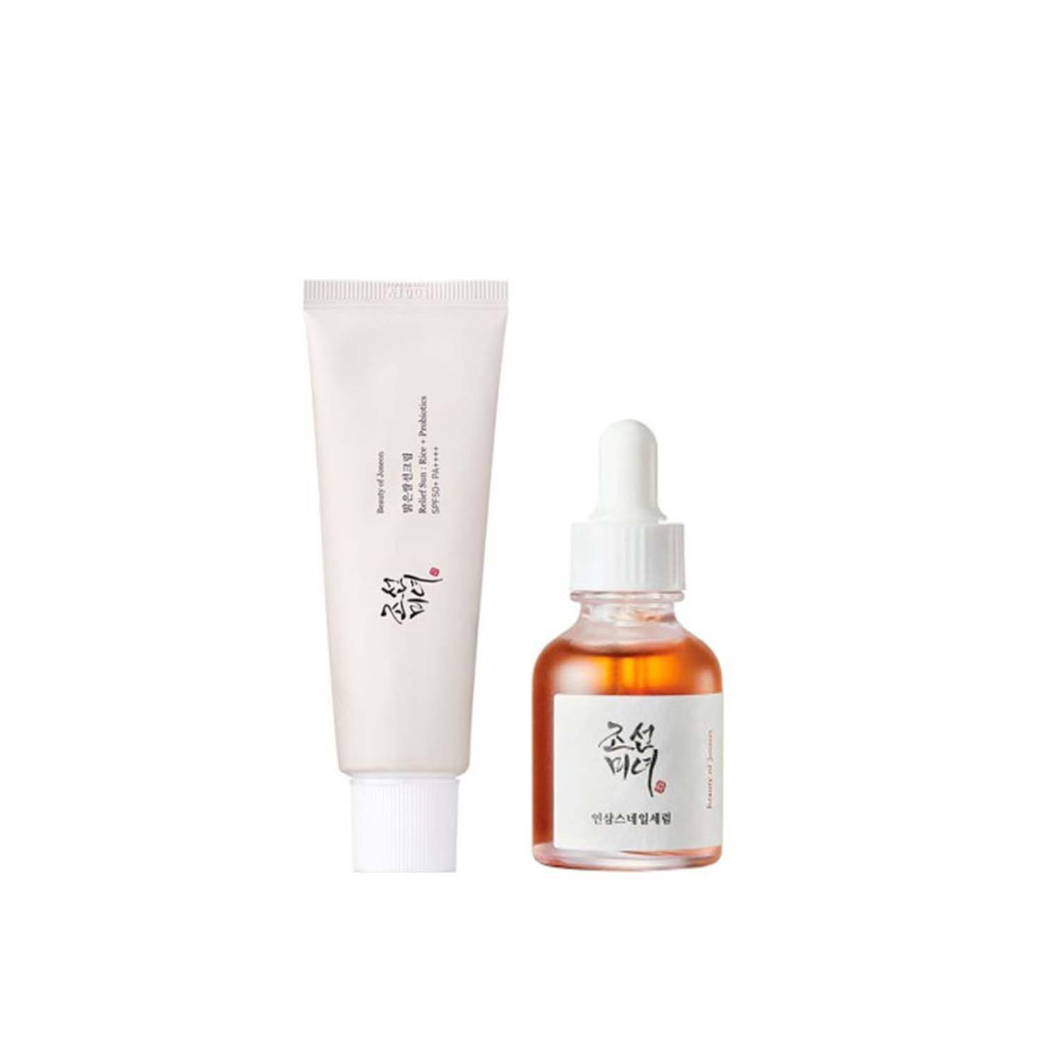 Beauty Of Joseon Rice Probiotics Relief Sun SPF50 50ml & Ginseng Snail Mucin Revive Serum 30ml Combo