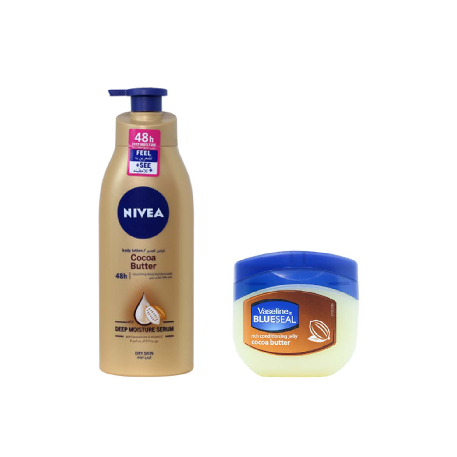 Nivea Cocoa Nourish Body Lotion 400ml & Vaseline Cocoa Butter Petroleum 100ml Combo