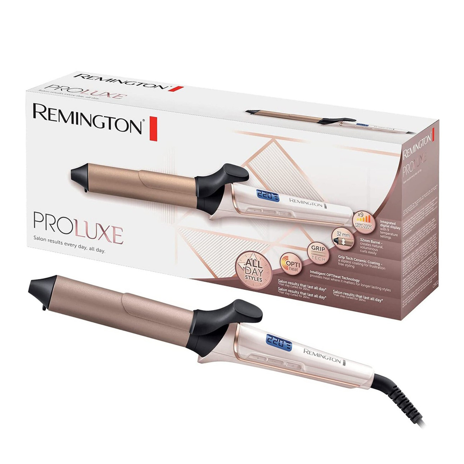 Remington Professional Proluxe Hair Curling Styling Wand CI91X1 25-38mm