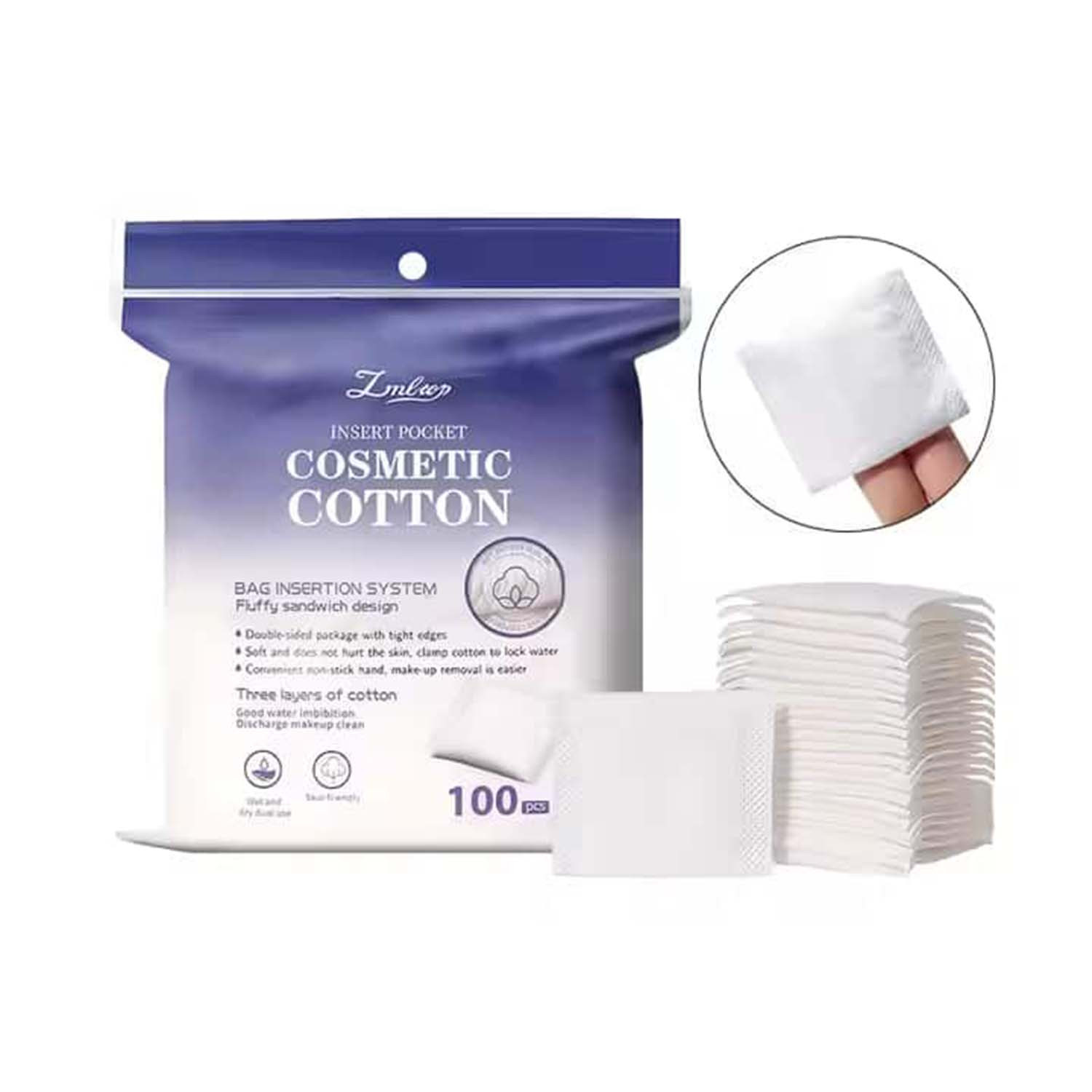 Lmltop Double Faced Cosmetics Cotton Pad 100Pcs