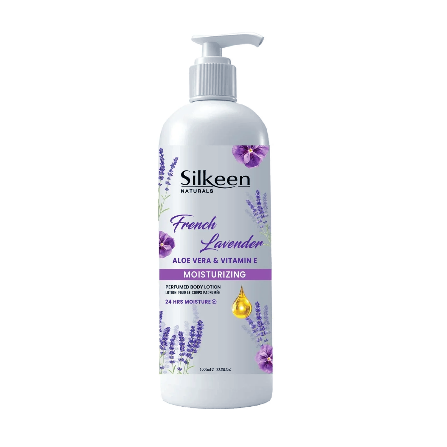 Silkeen Naturals French Lavender Aloe Vera & Vitamin E Moisurizing Perfumed Body Lotion 1000ml