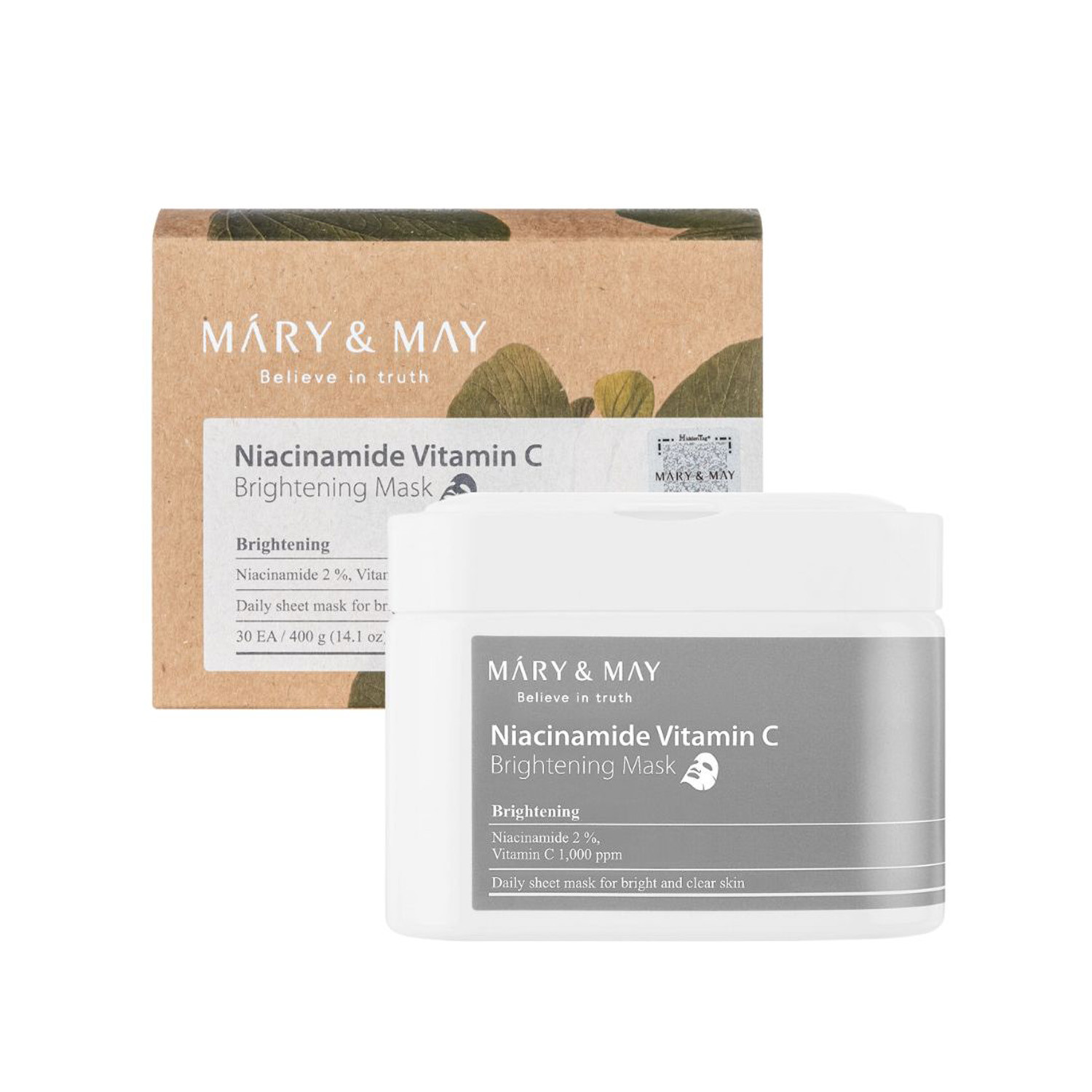 Mary & May Niacinamide Vitamin C Brightening Mask 400g 30 EA