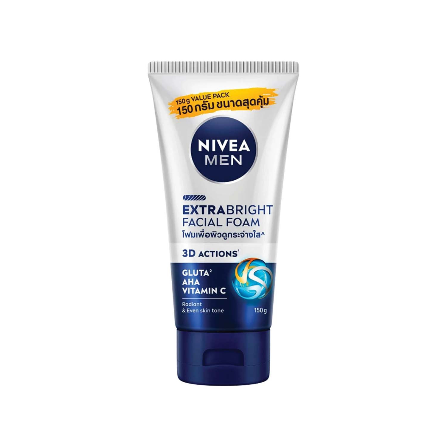 NIVEA Men Extra Bright Gulta AHA Vitamin C Facial Foam 150g