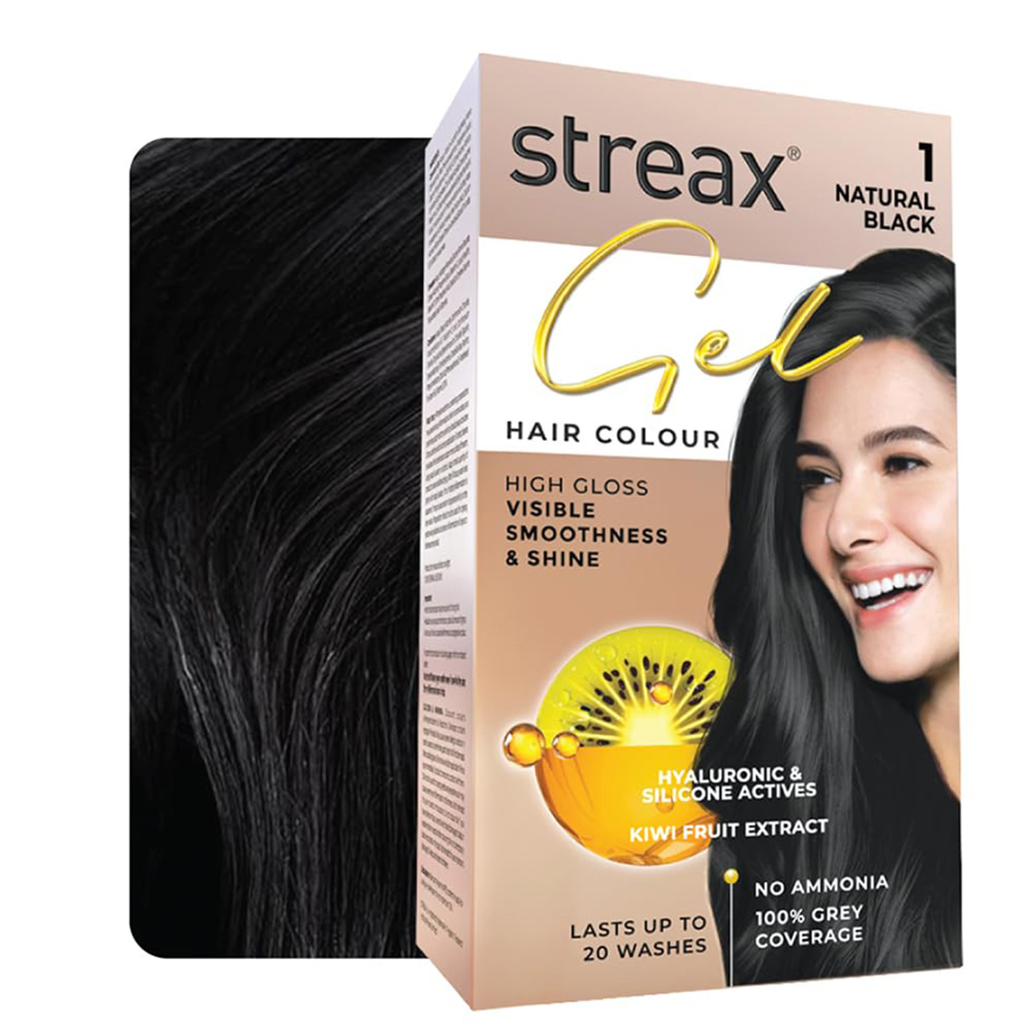 Streax Gel Hair Colour - 1 Natural Black