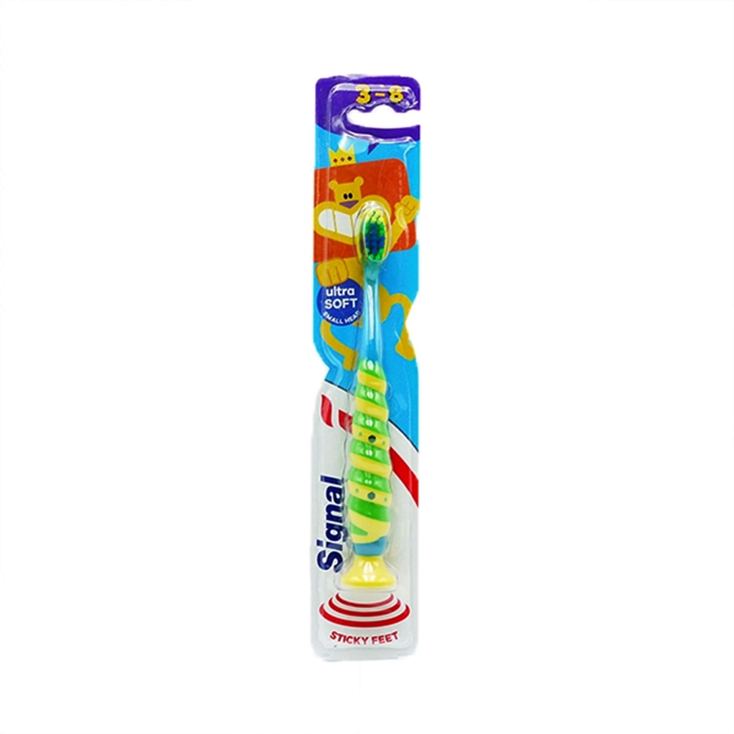 Signal Sticky Feet Ultra Soft Small Head Kids Toothbrush Age 3-8