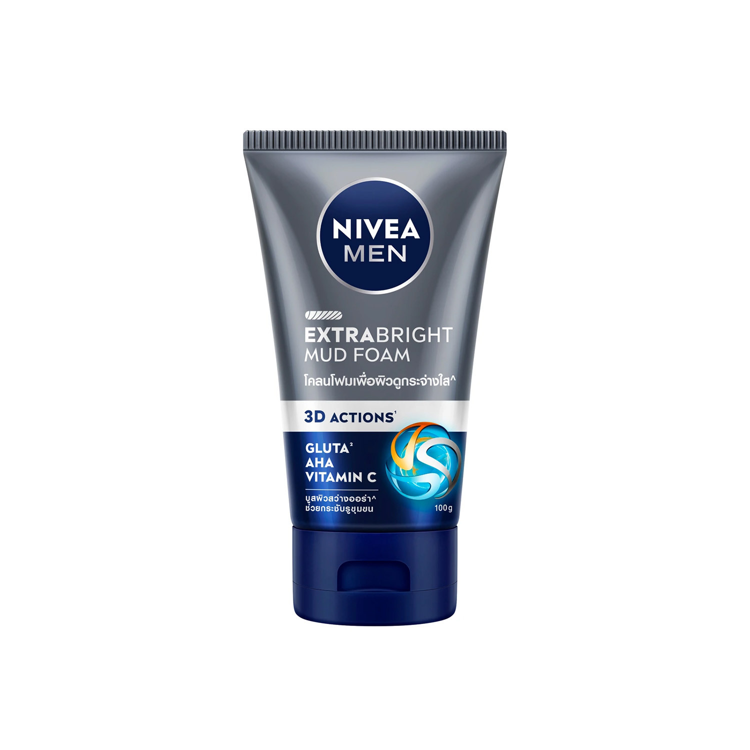Nivea Men 3D Actions Extra Bright Mud Foam 100g