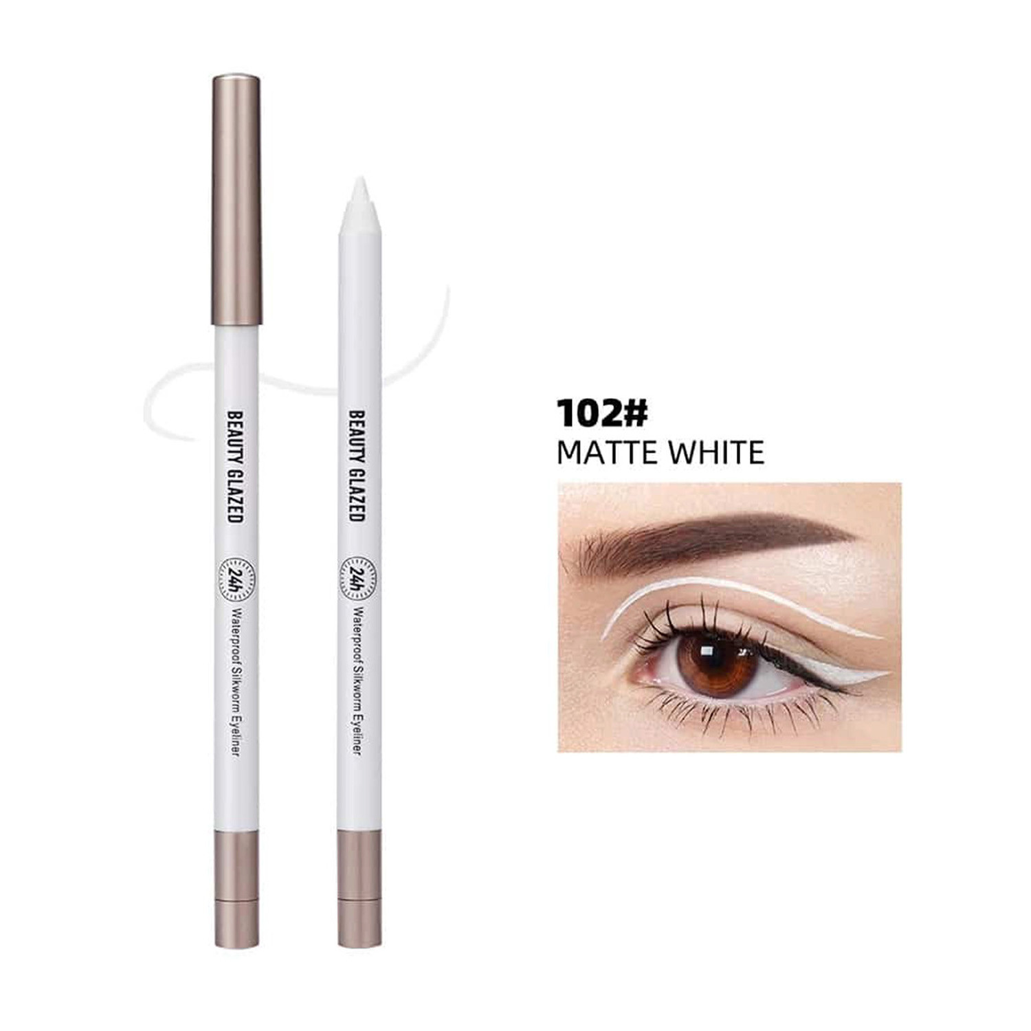 Beauty Glazed Waterproof Silkworm  Eyeliner - 102 Matte White