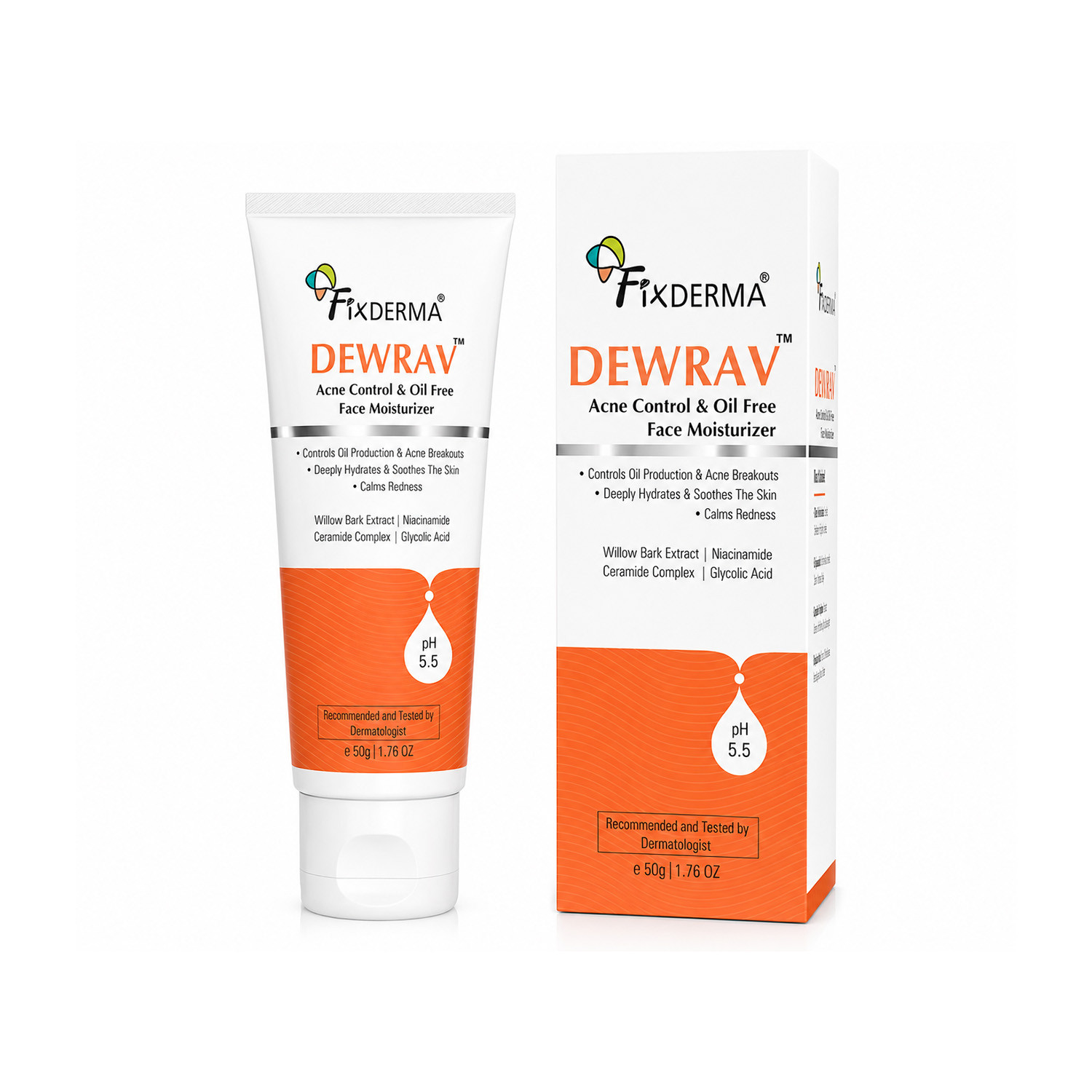 Fixderma Dewrav Acne Control & Oil Free Face Moisturizer 50g