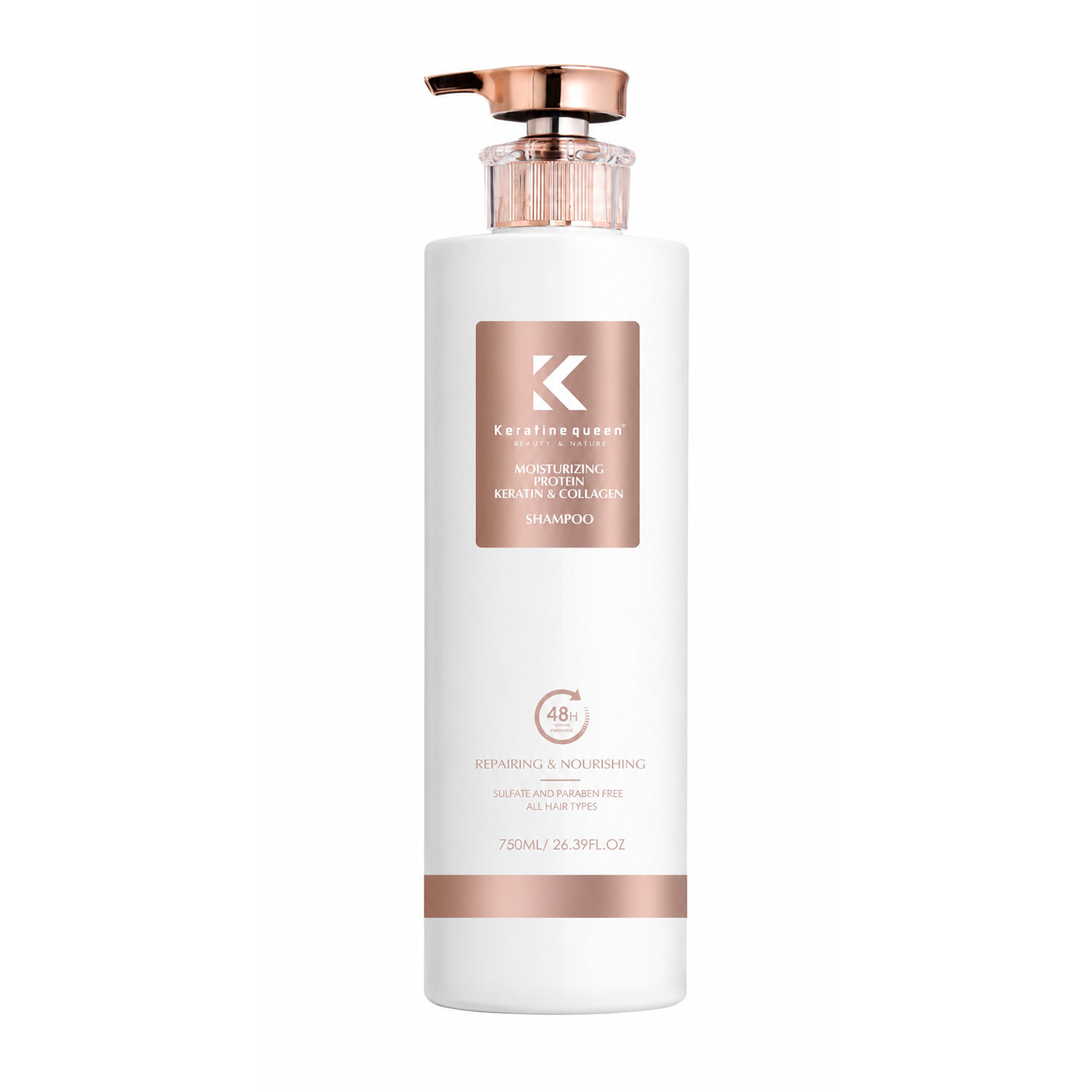 Keratine Queen Moisturizing Protein Keratin & Collagen Shampoo 750ml