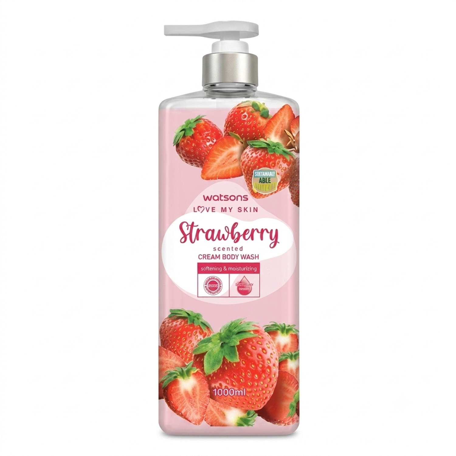 Watsons Love My Skin Strawberry Scented Cream Body Wash 1000ml