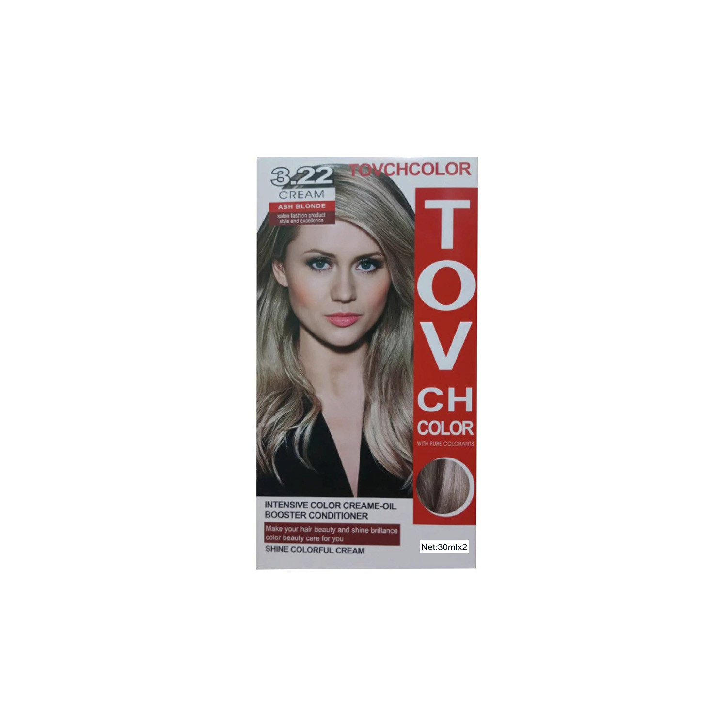 Tovch Hair color 30ml*2 -  3.22 Ash Blonde