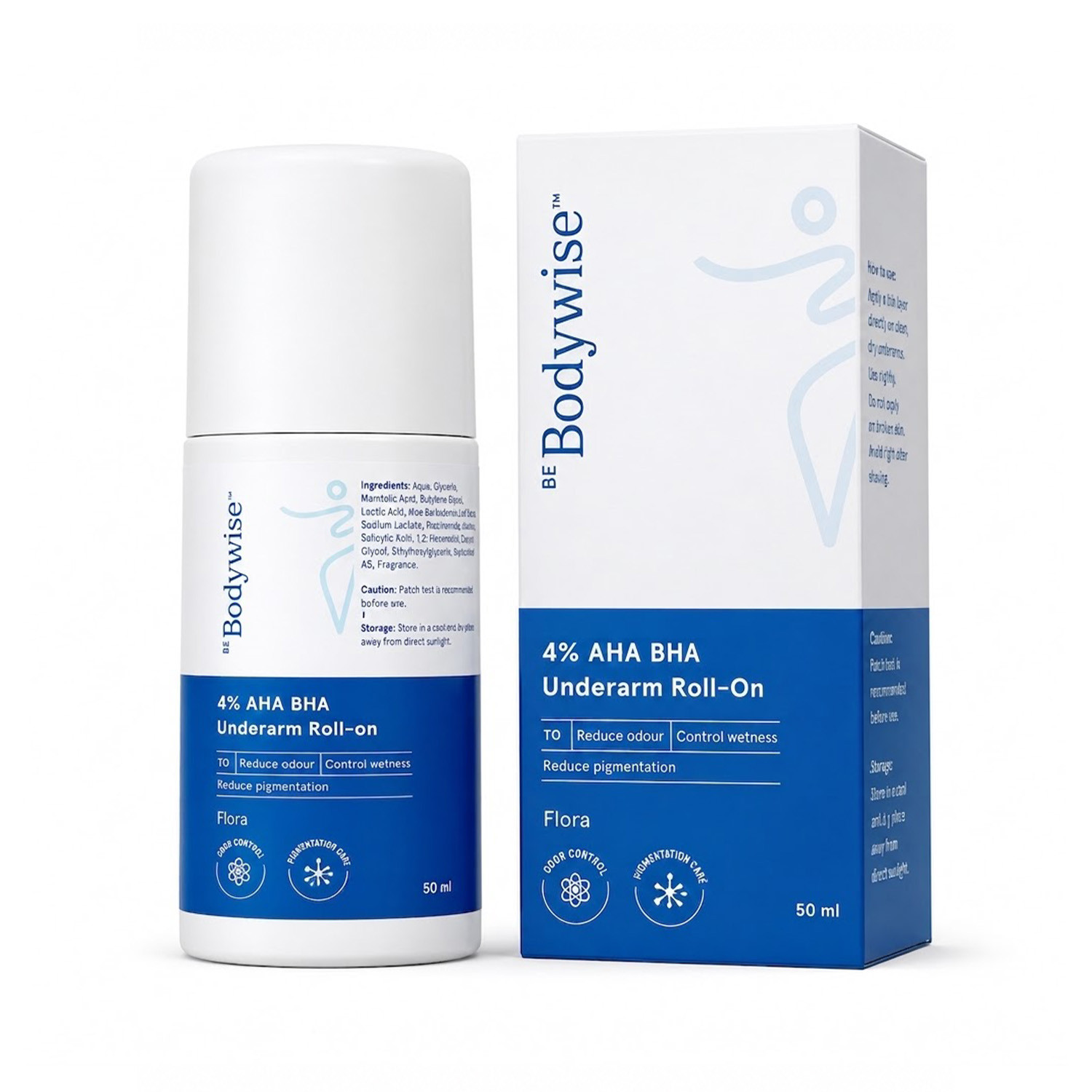 Be Bodywise 4% AHA BHA Underarm Roll On 50ml - Flora