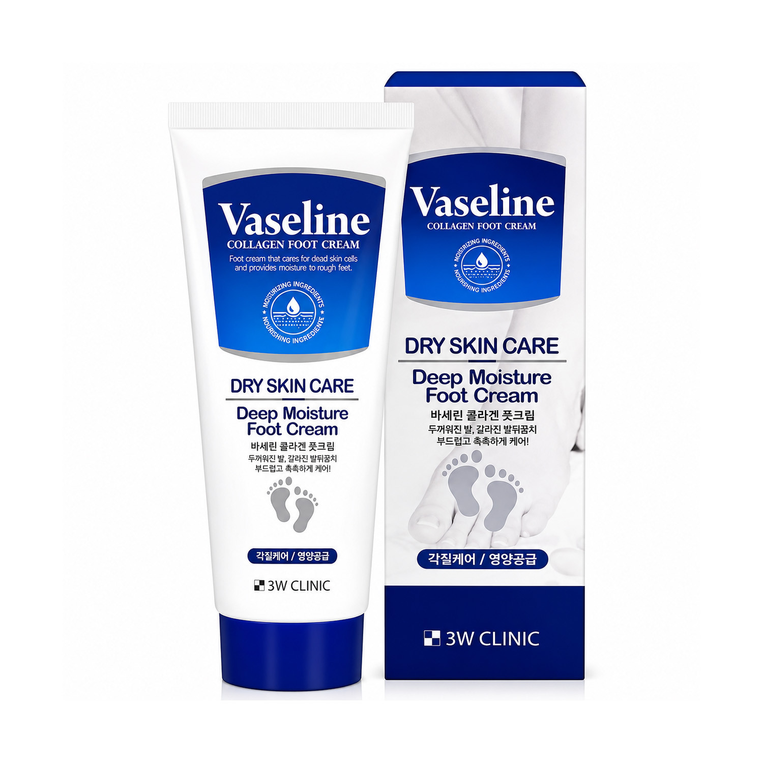 3W Clinic Vaseline Collagen Foot Cream Deep Moisture & Dry skin Care 150ml