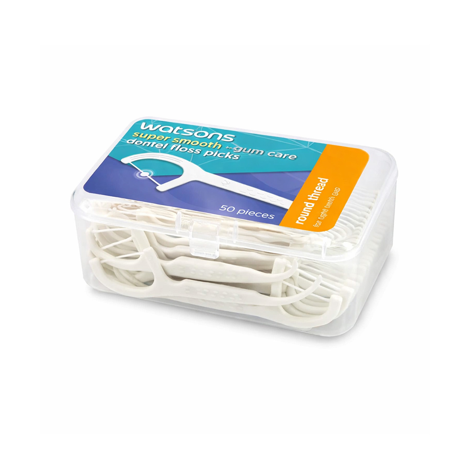 Watsons Super Smooth Round Thread Dental Floss Toothpick 50pcs