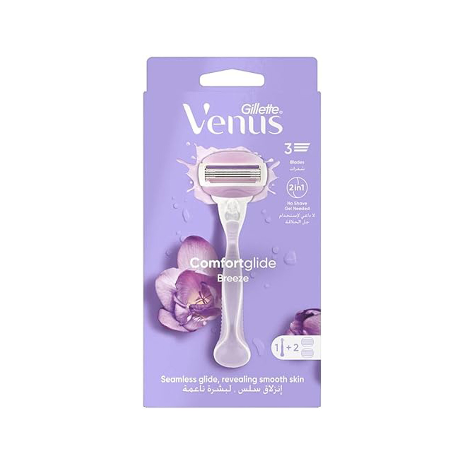Gillette Venus Comfort Glide Breeze 3 Blades 2in1 Moisture Bars for Glide