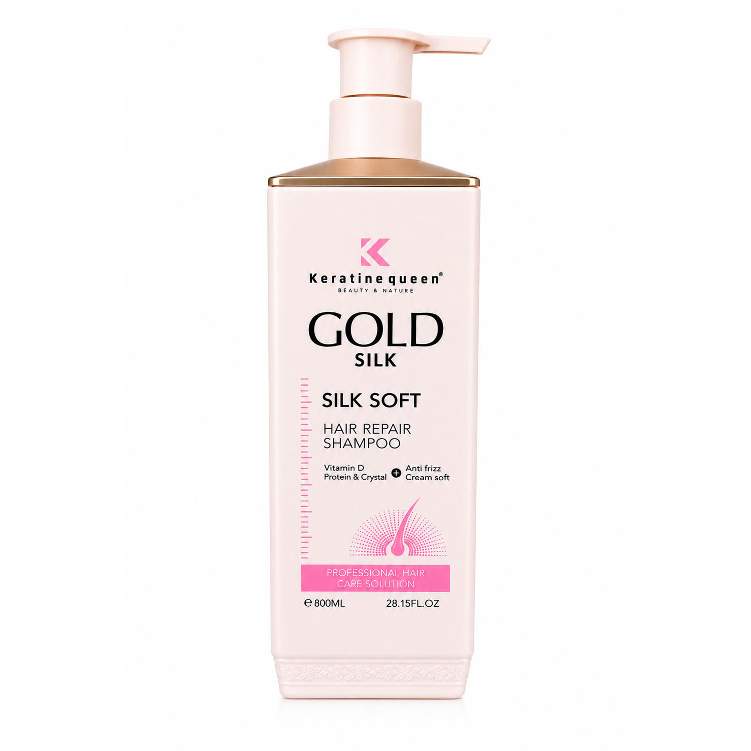 Keratine Queen Gold Silk Soft Hair Repair Shampoo 800ml