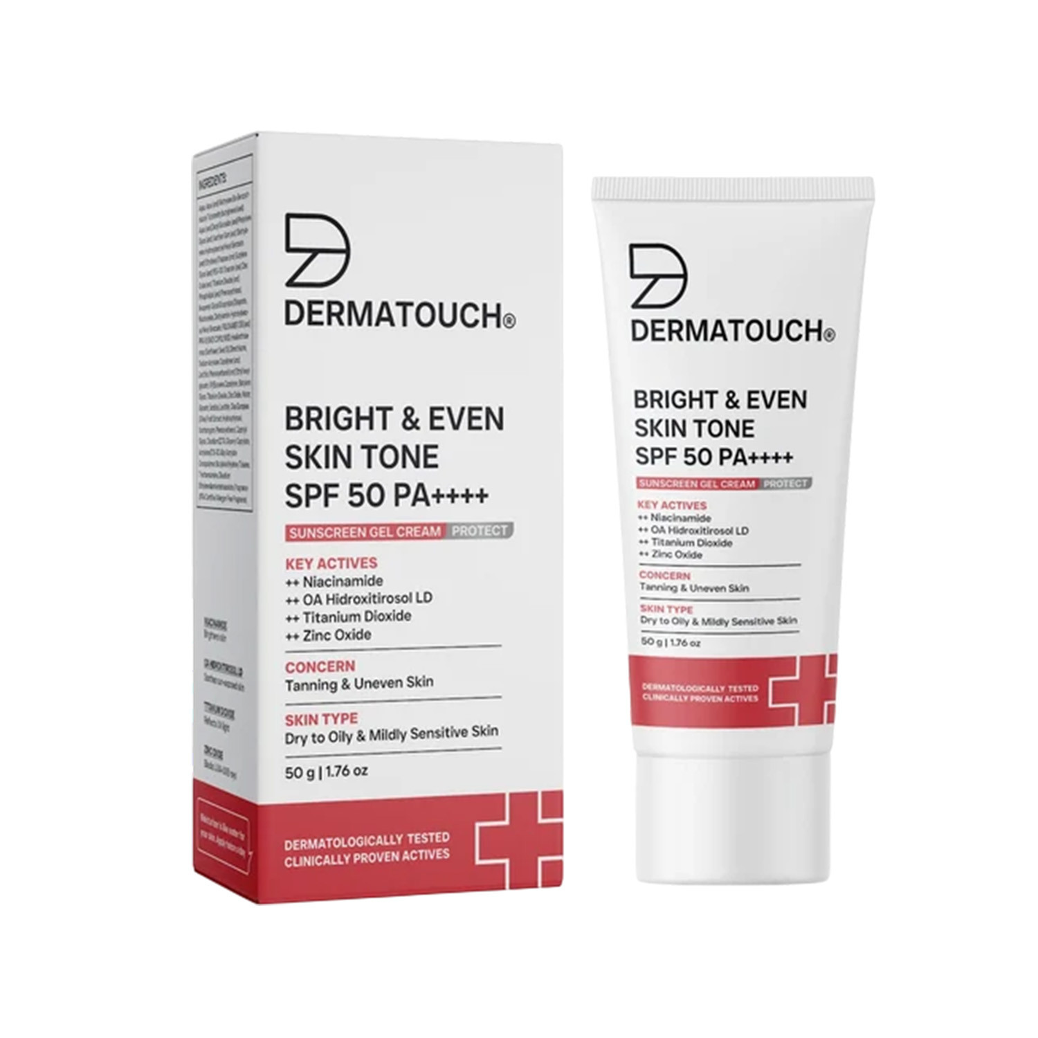 Dermatouch Bright & Even Skin Tone SPF 50 Pa++++ Sunscreen Gel Cream 50g