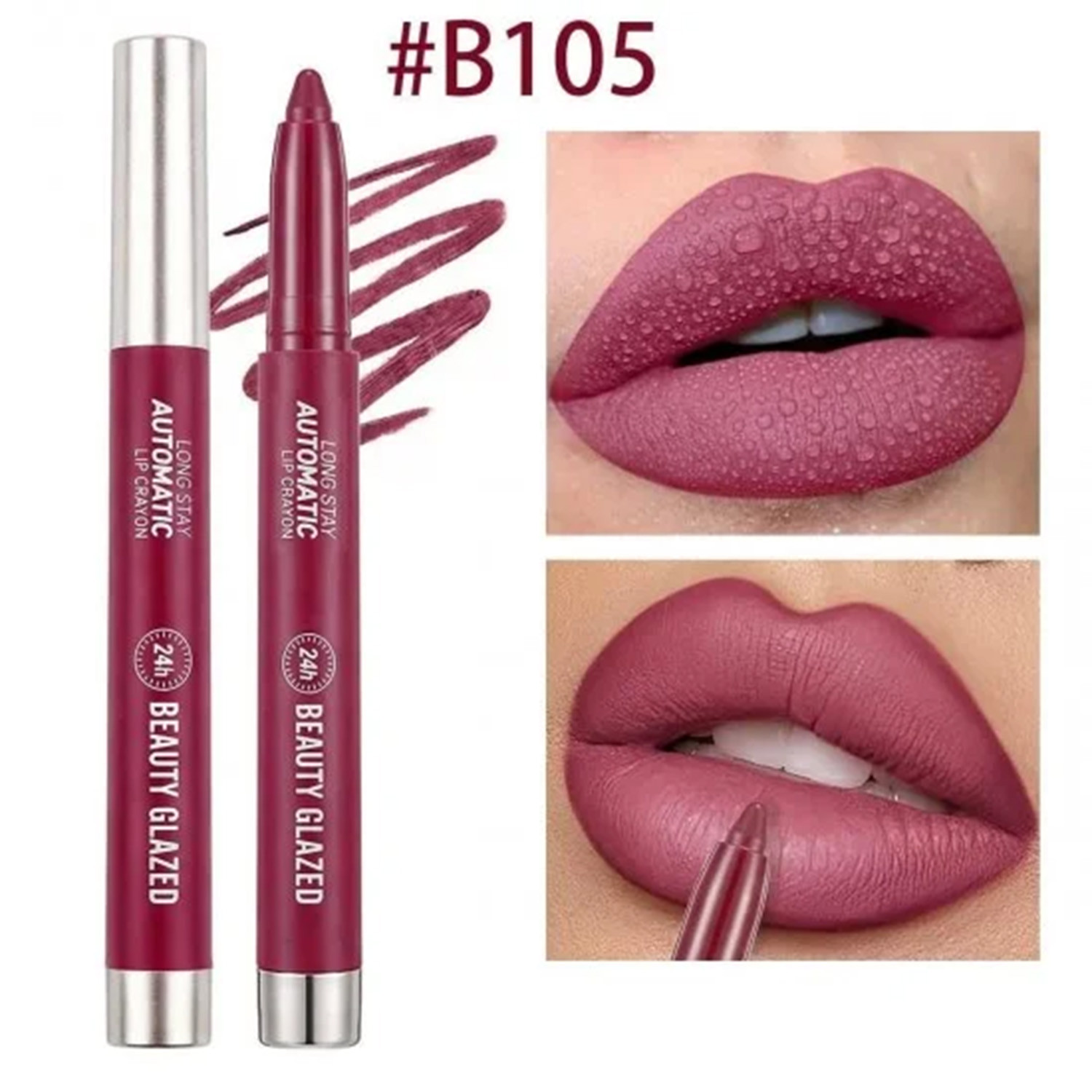 Beauty Glazed Long Stay Automatic Lip Crayon - B105 Bruised Plum