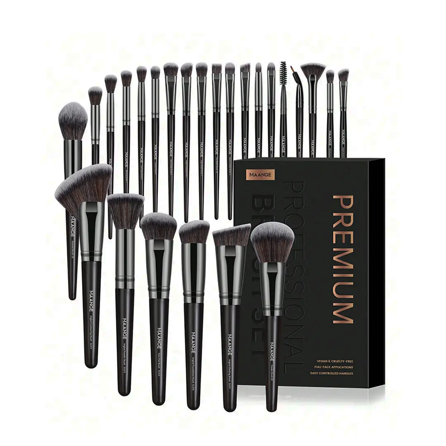 Maange 25 Pieces Professional Makeup Brush Set – Black