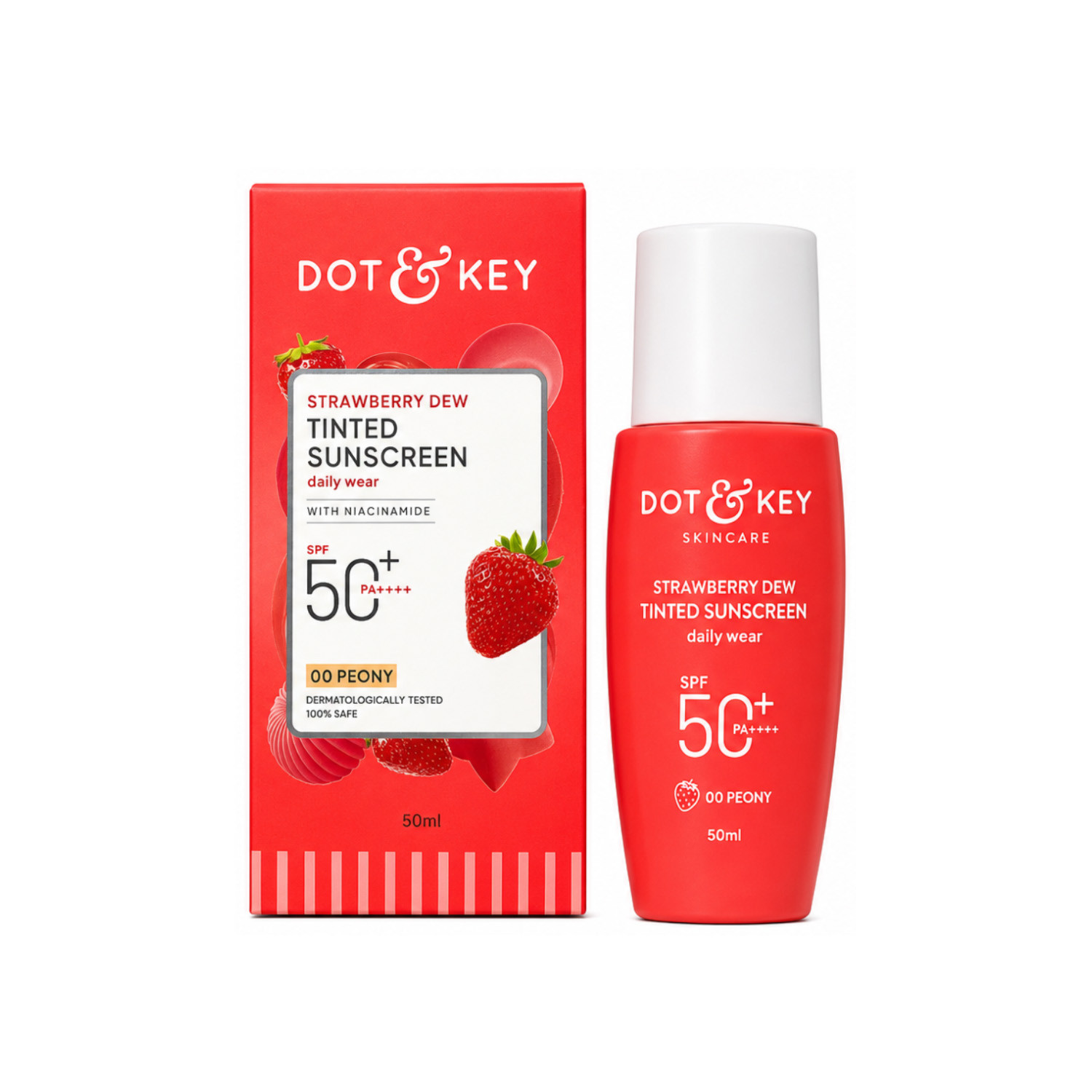 Dot & Key Strawbery Dew Tinted Sunscreen SPF50+ 00 Peony 50ml