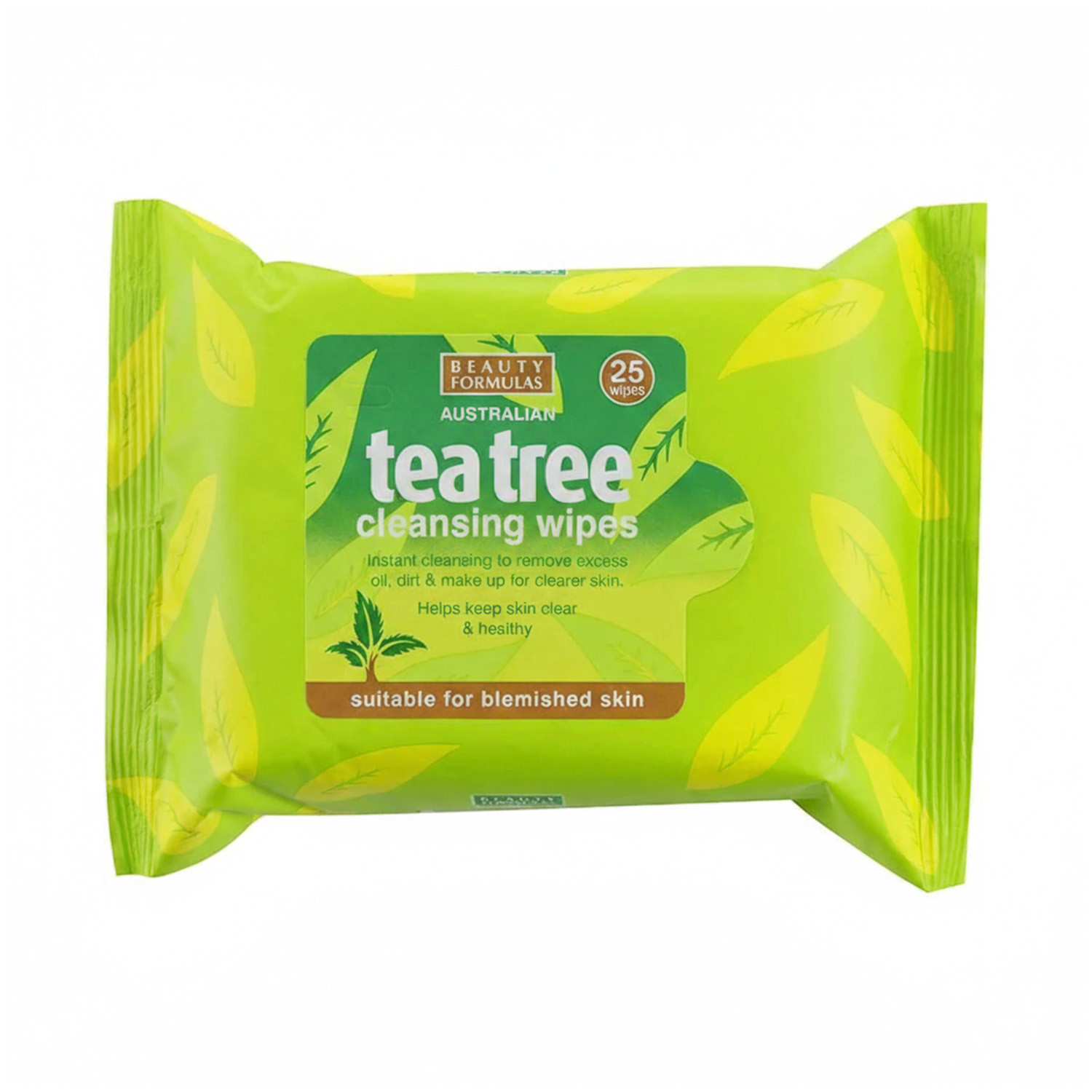 Beauty Formulas Australian Tea Tree Cleansing Wipes - 25 Wipes