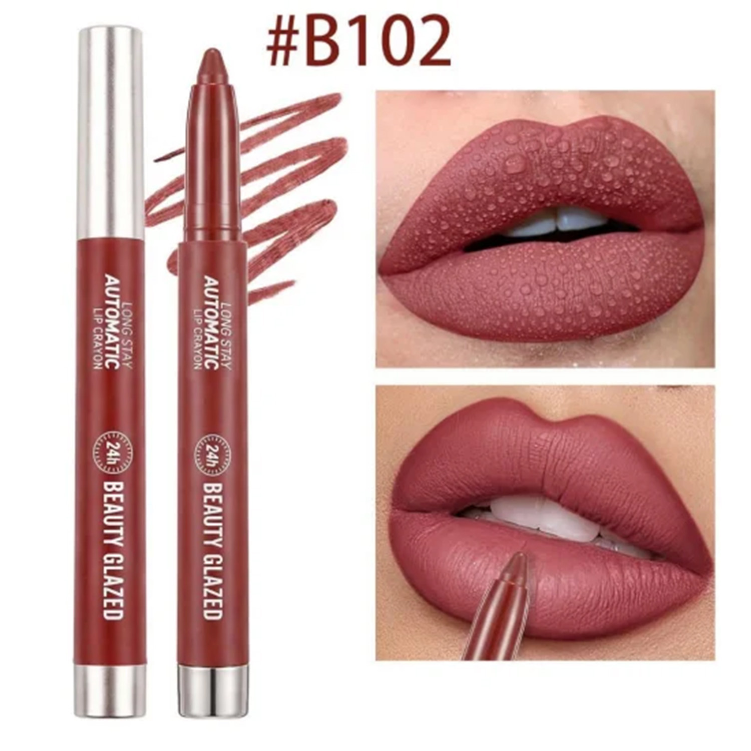Beauty Glazed Long Stay Automatic Lip Crayon - B102 Dark Brown