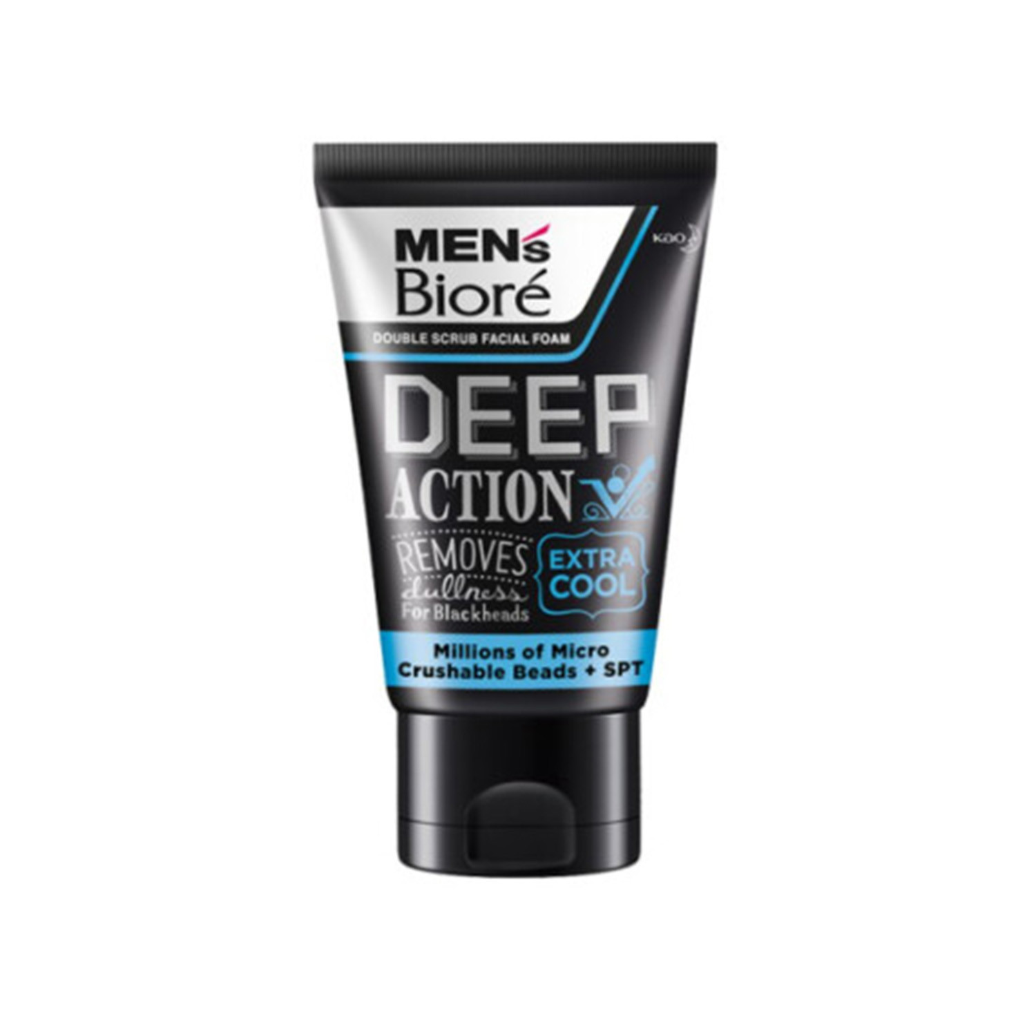 Biore Men's  Deep Action Extra Cool Double Scrub Facial Foam 100g