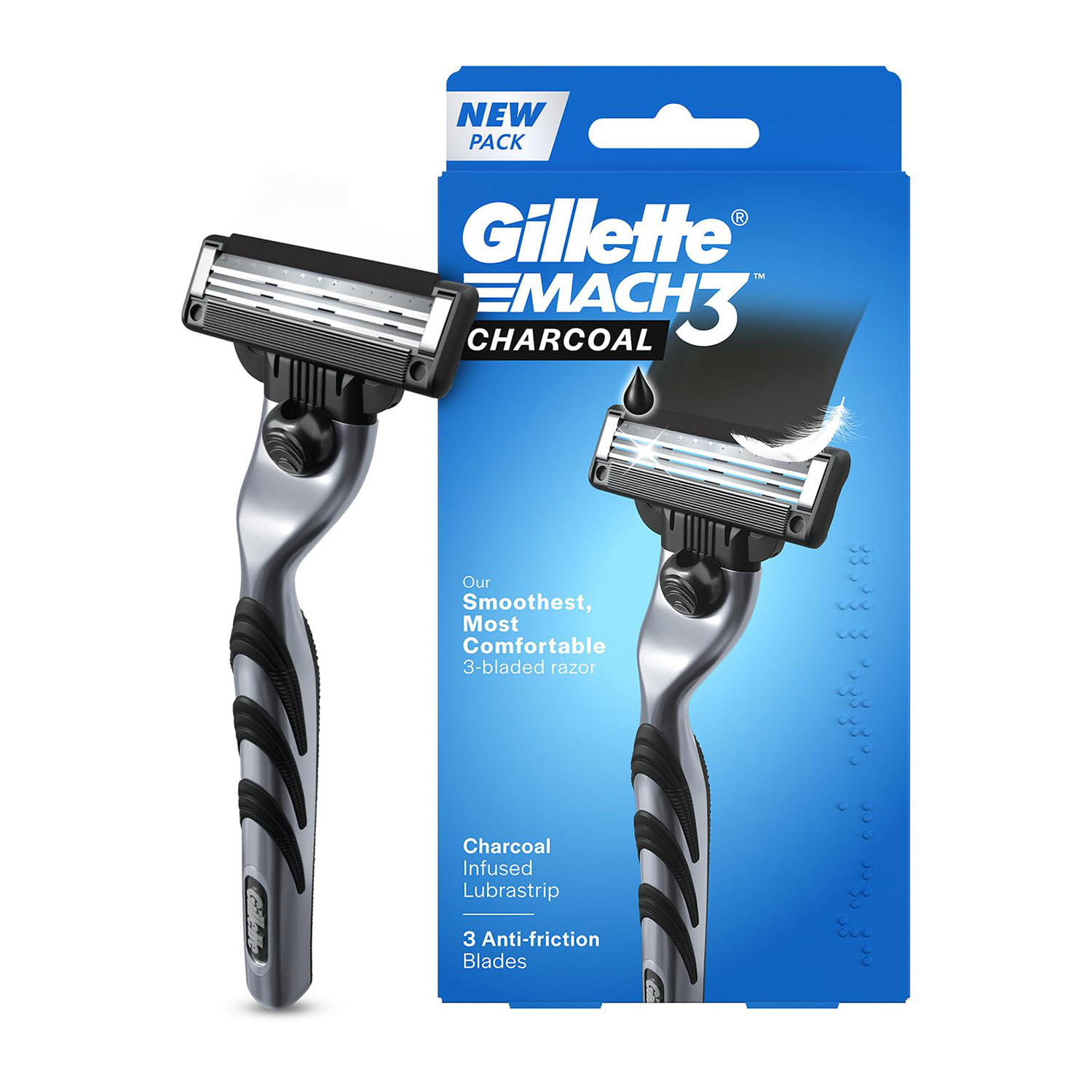 Gillette Mach3 Charcoal 3-Bladed Razor
