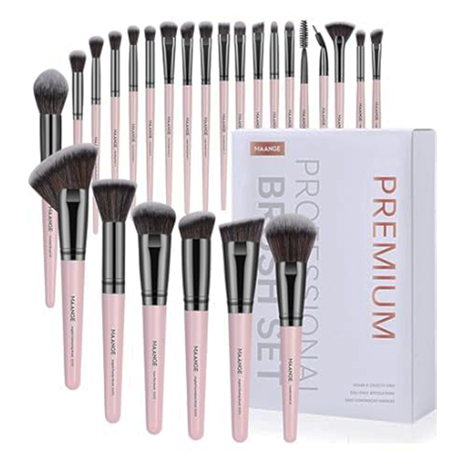 Maange 25 Pieces Professional Makeup Brush Set – White