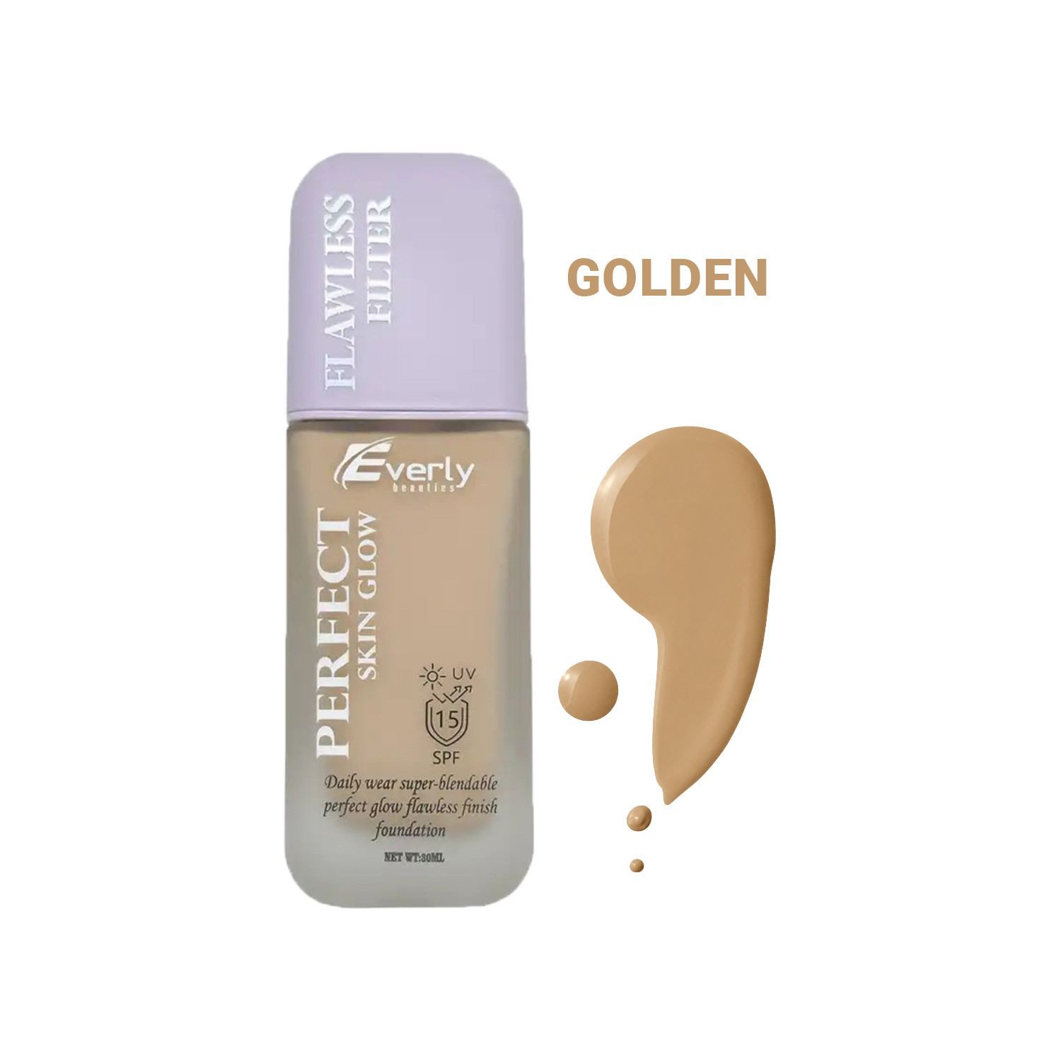Everly Perfect Skin Glow Flawless Filter Foundation SPF15  - Golden