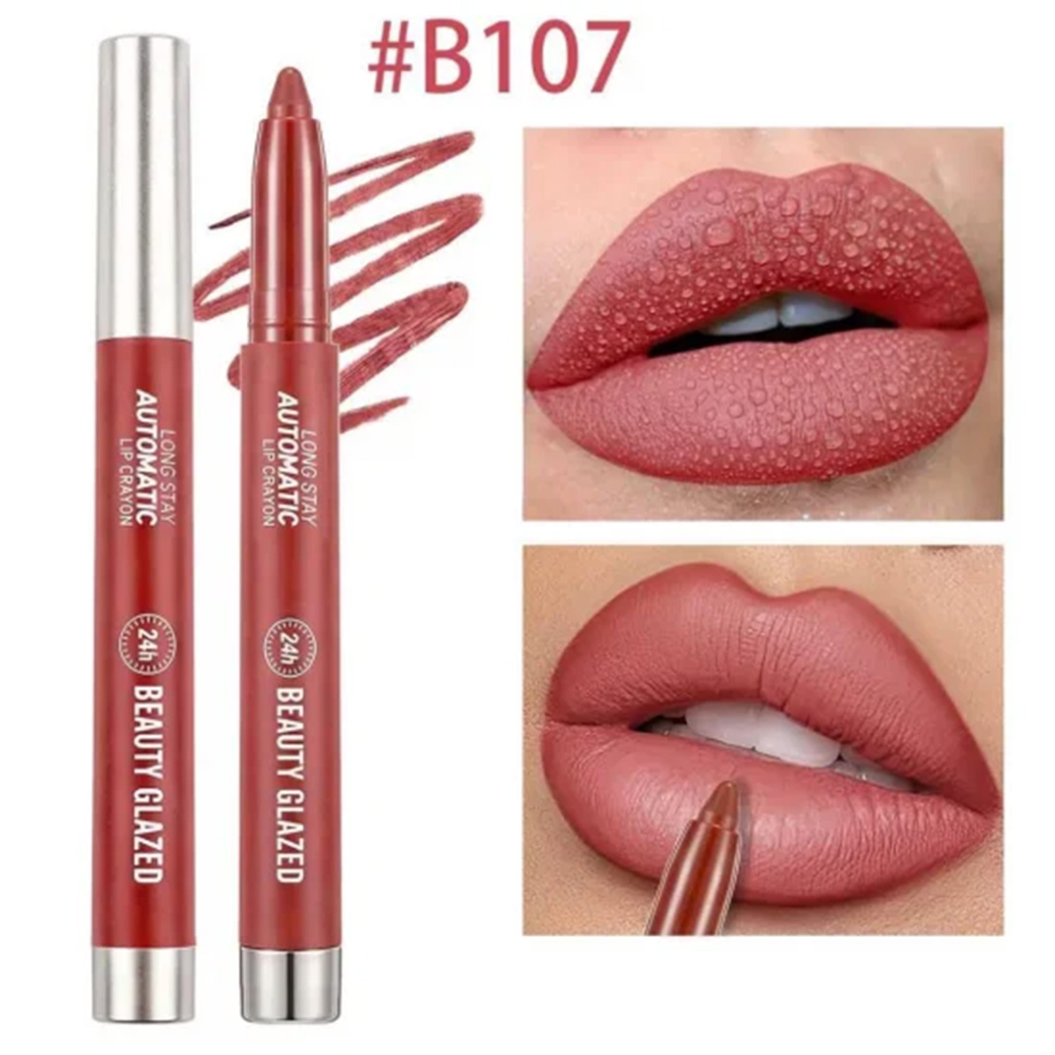 Beauty Glazed Long Stay Automatic Lip Crayon - B107 Coral