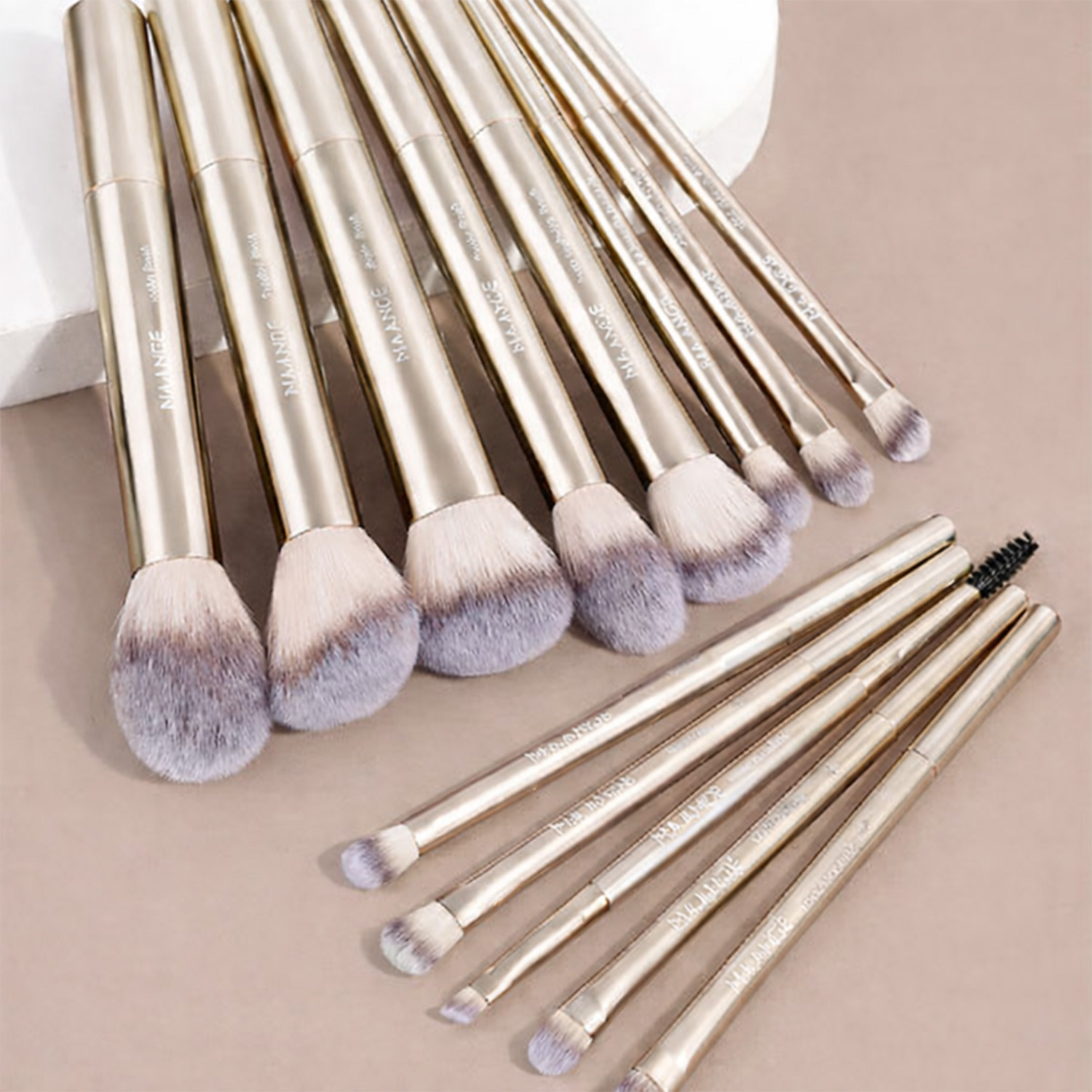 Maange  Silver Gold Makeup Brush Set - 13pcs