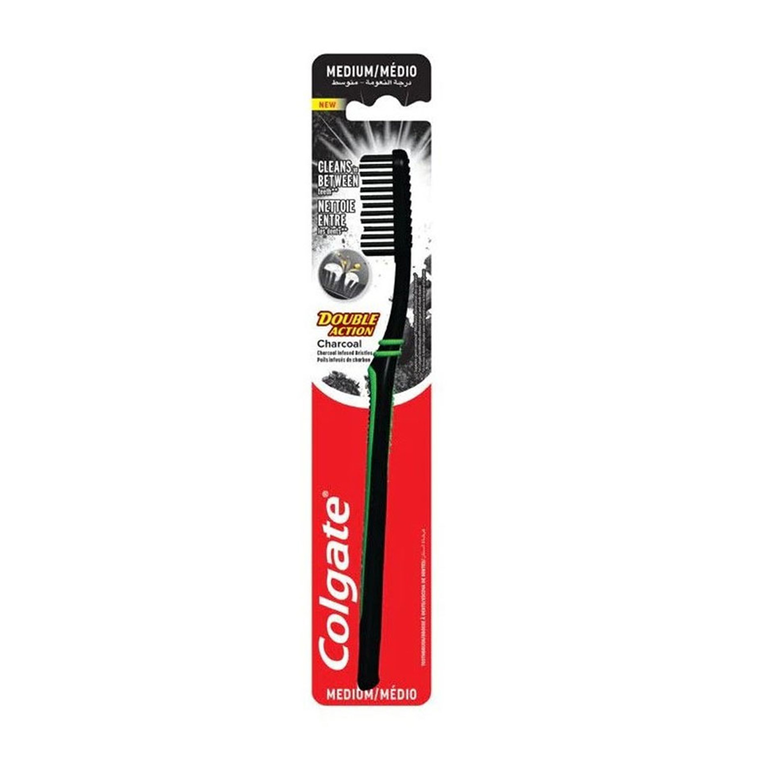 Colgate Double Action Charcoal Toothbrush - Medium