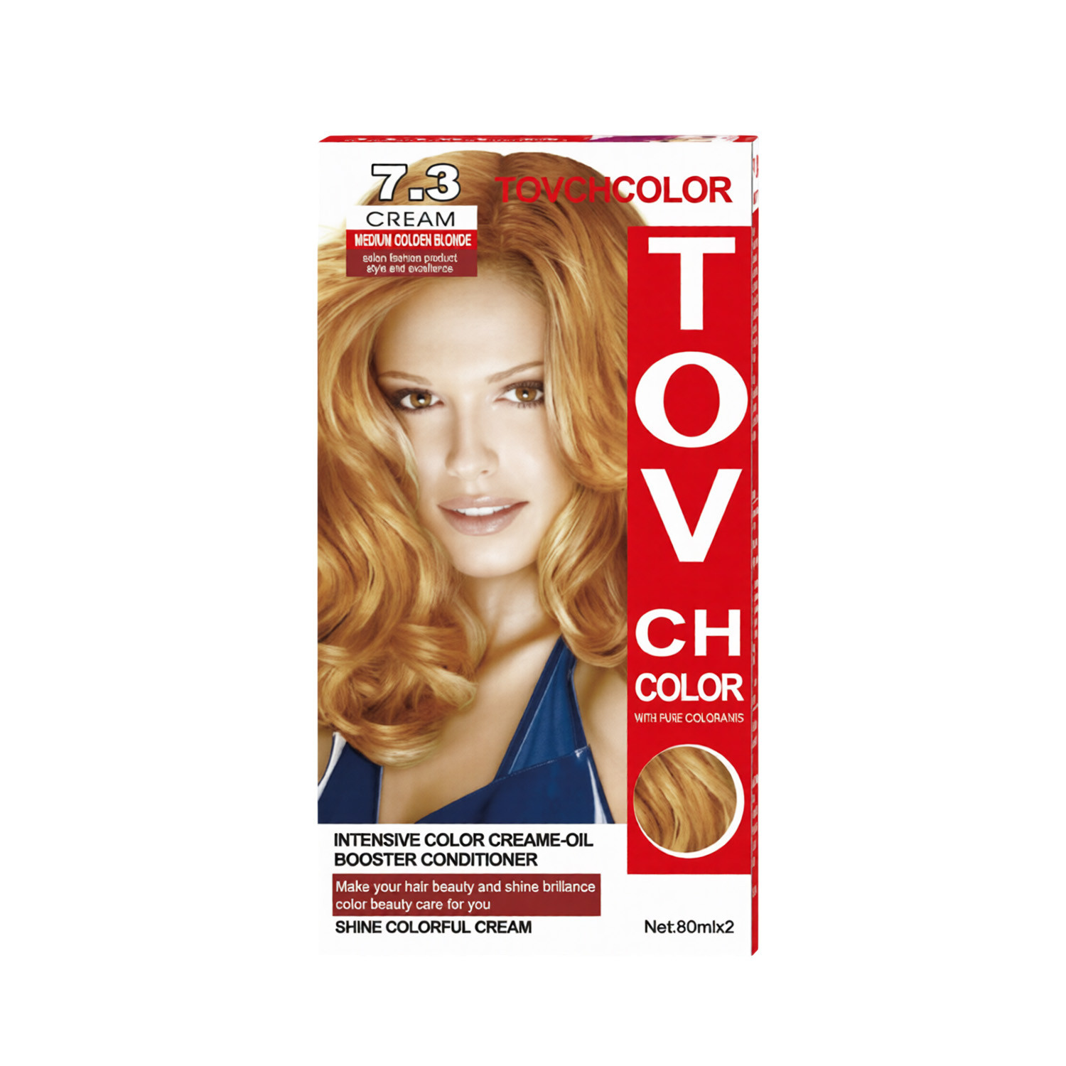 Tovch Hair color - 7.3 Medium Golden Blonde