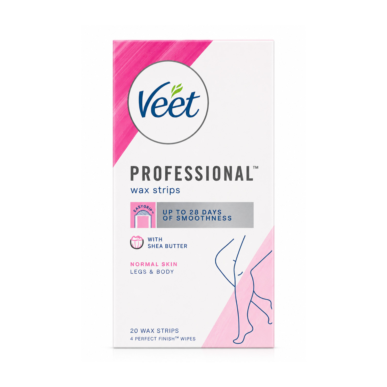Veet Professional Wax Strips Legs & Body Normal Skin 20 wax