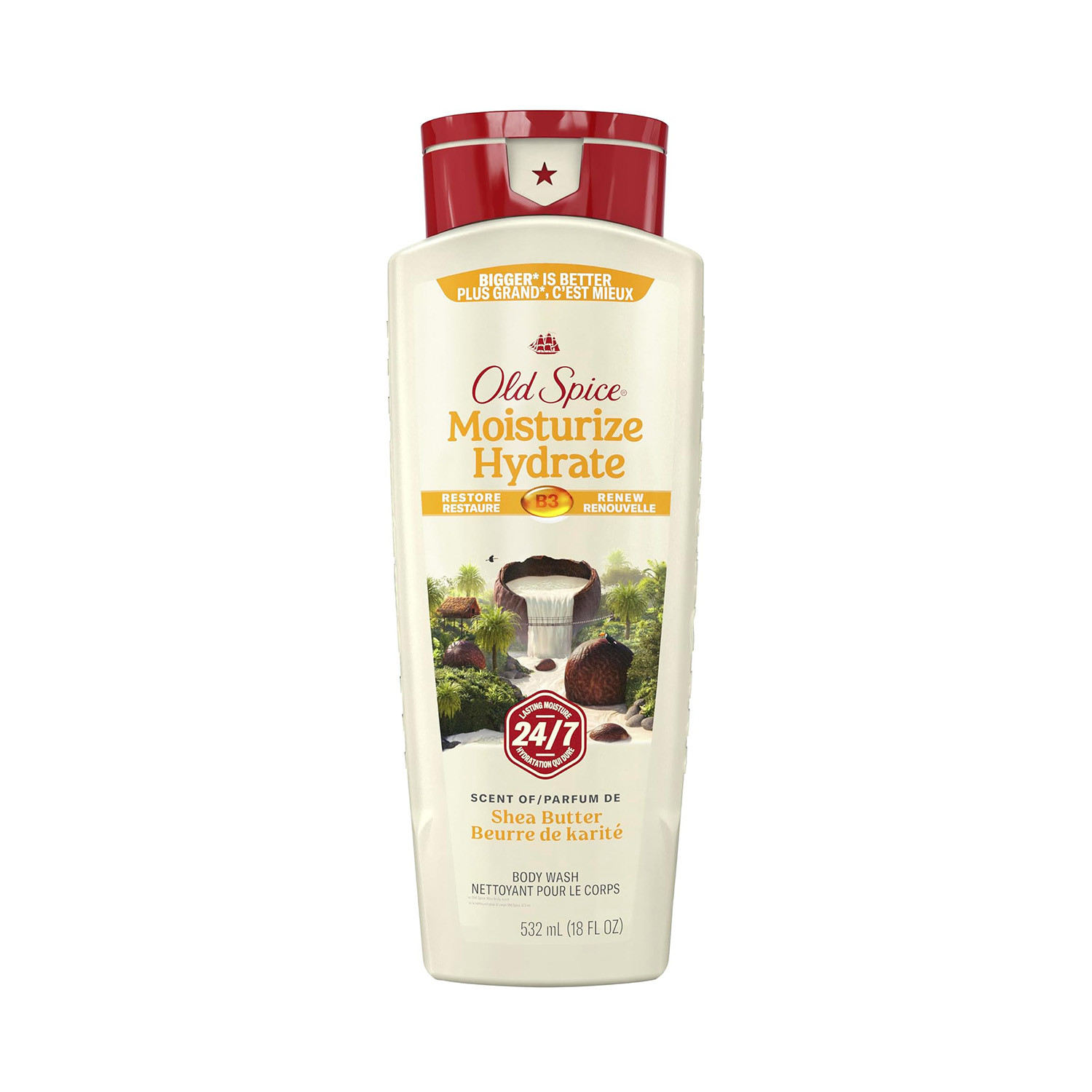 Old Spice Moisturize Hydrate Shea Butter Body Wash 532ml