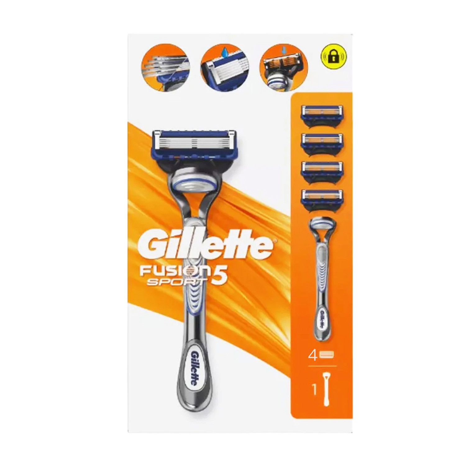 Gillette Fusion 5 Sport Starter Pack 1 Razor + 4 Refills