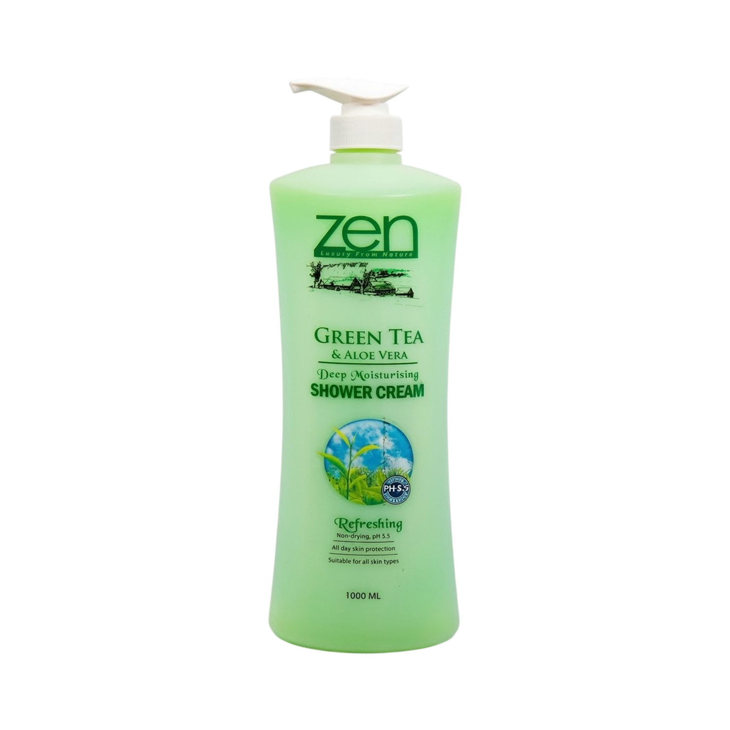 Zen Garden Green Tea & Aloe Vera Deep Moisturising Refreshing Shower Cream  1000ml