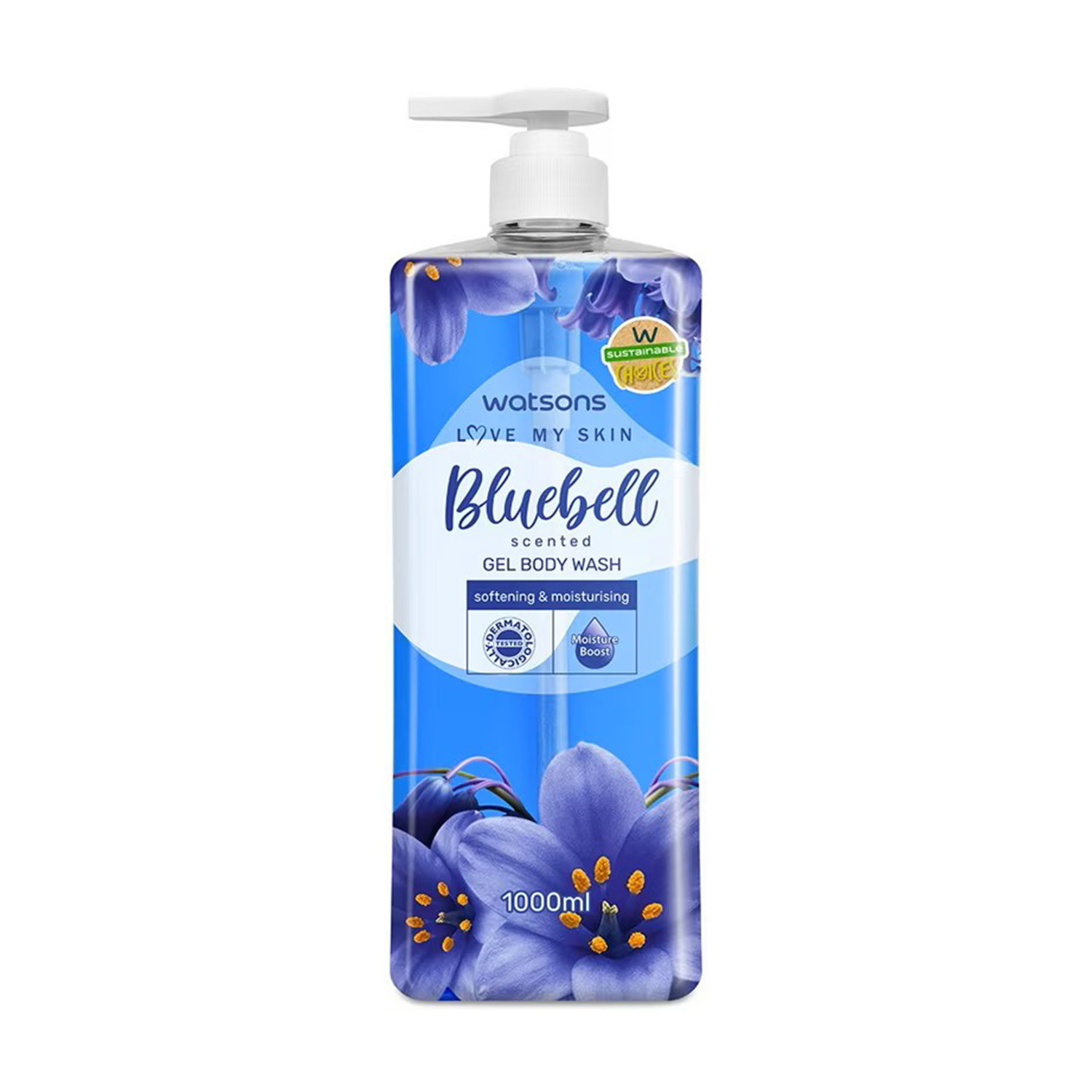 Watsons Love My Skin Bluebell Scented Gel Body Wash 1000ml