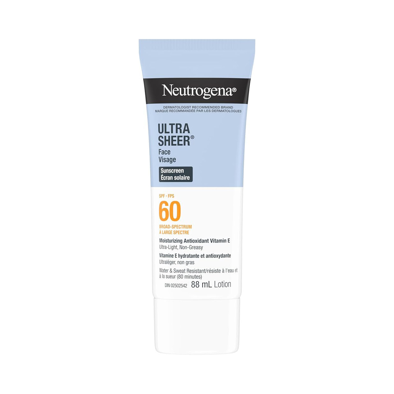 Neutrogena Ultra Sheer Face Visage Sunscreen Lotion SPF 60  88ml