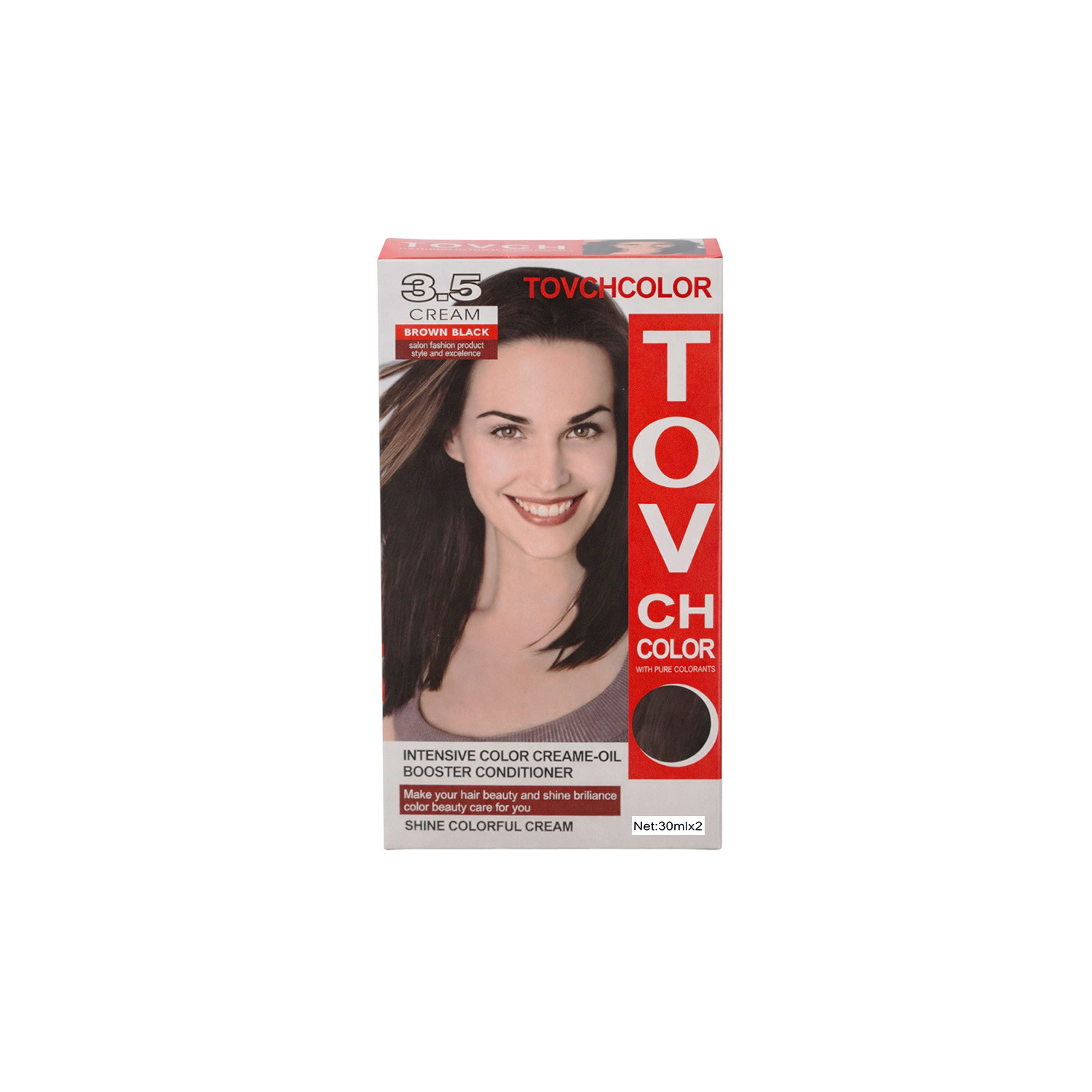 Tovch Hair Color 30ml*2 -  3.5 Brown Black