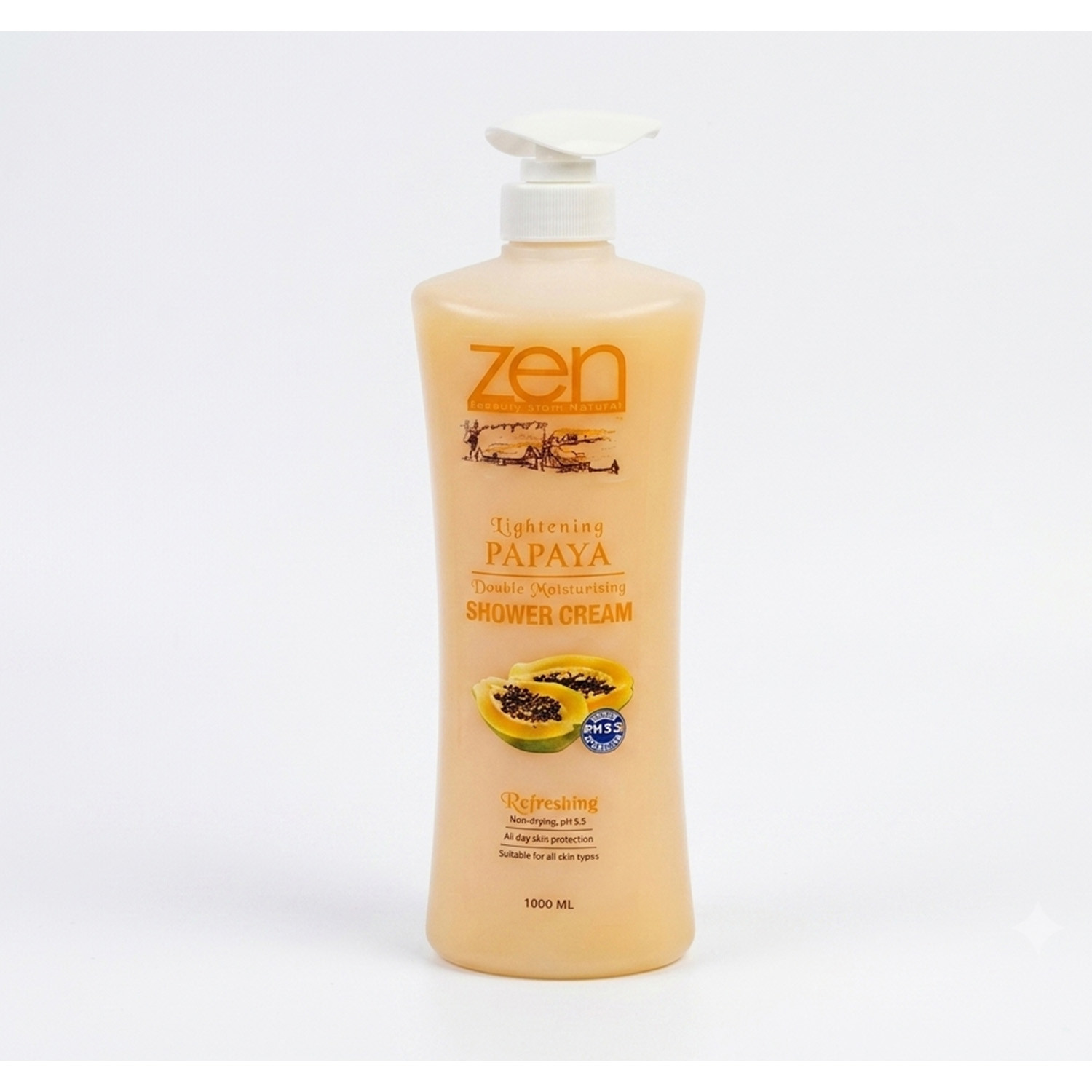 Zen Garden Lightening Papaya Deep Moisturizing Refreshing Shower Cream  1000ml