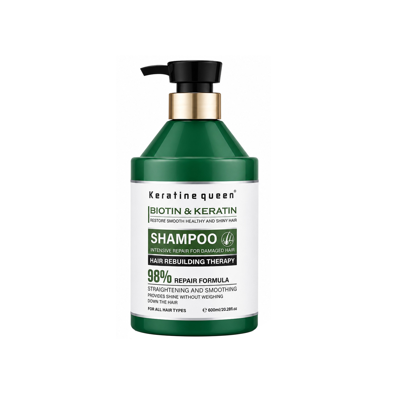 Keratine queen Biotin & Keratin Hair Rebuilding Therapy Shampoo 600ml