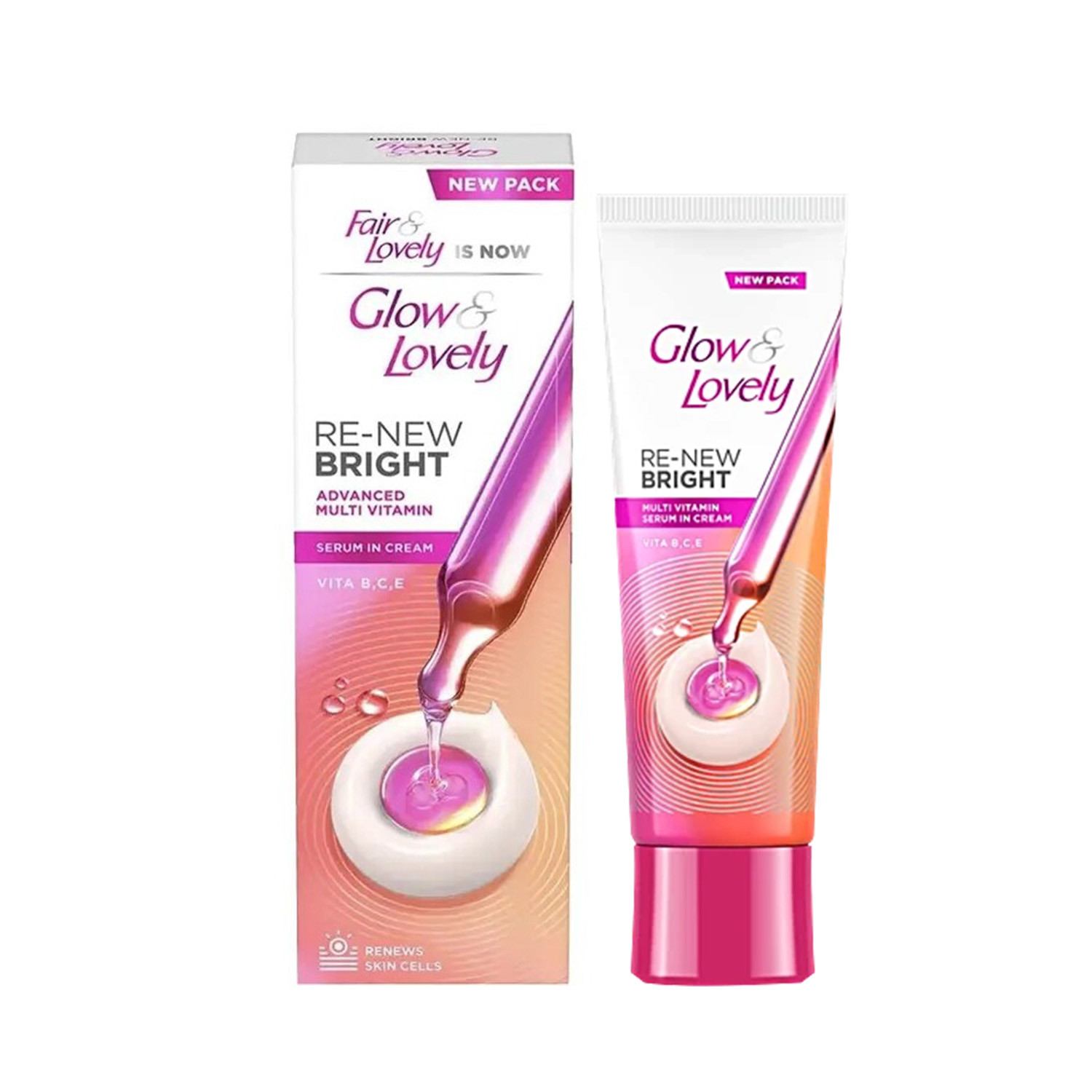 Glow & Lovely Re-New Bright  Multi Vitamin Serum In Cream 50g