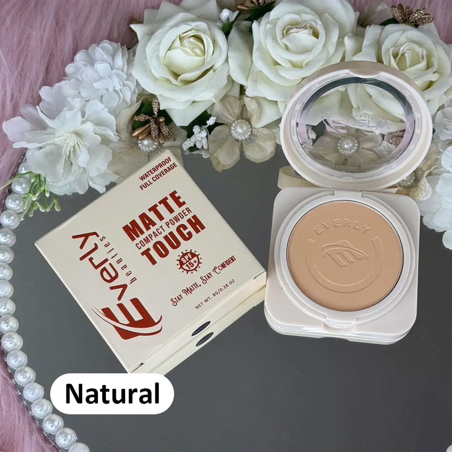 Everly Beauties Matte Touch Compact Powder - Natural