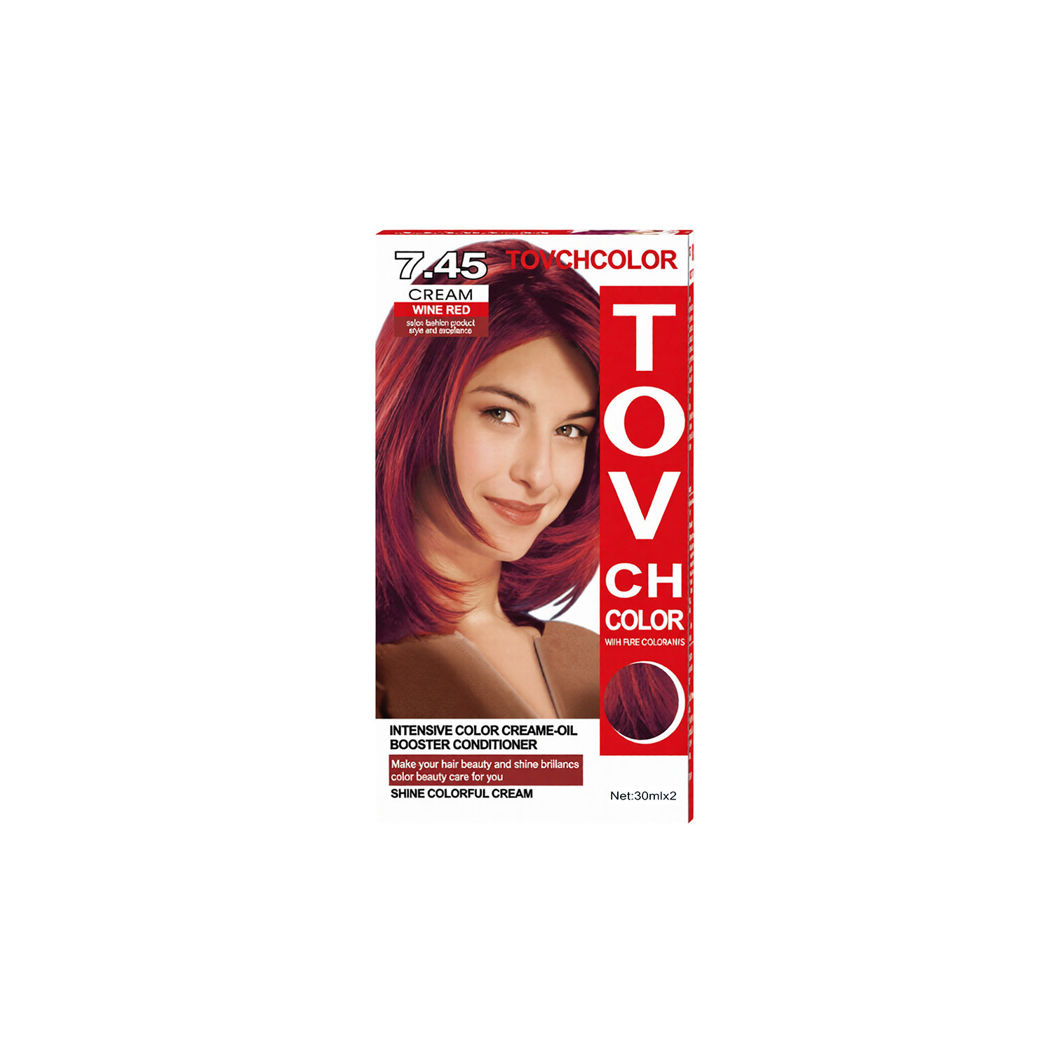Tovch Hair color 30ml *2 - 7.45 Wine Red