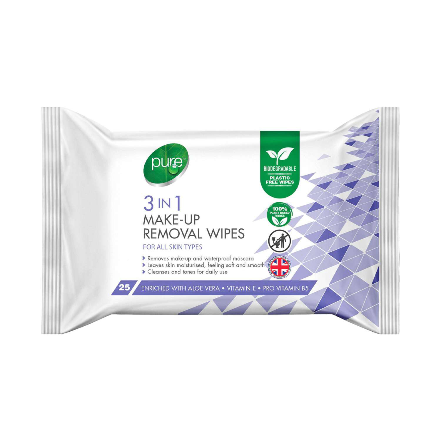Pure 3in1 Make-Up Removal Wipes - 25 Wipes