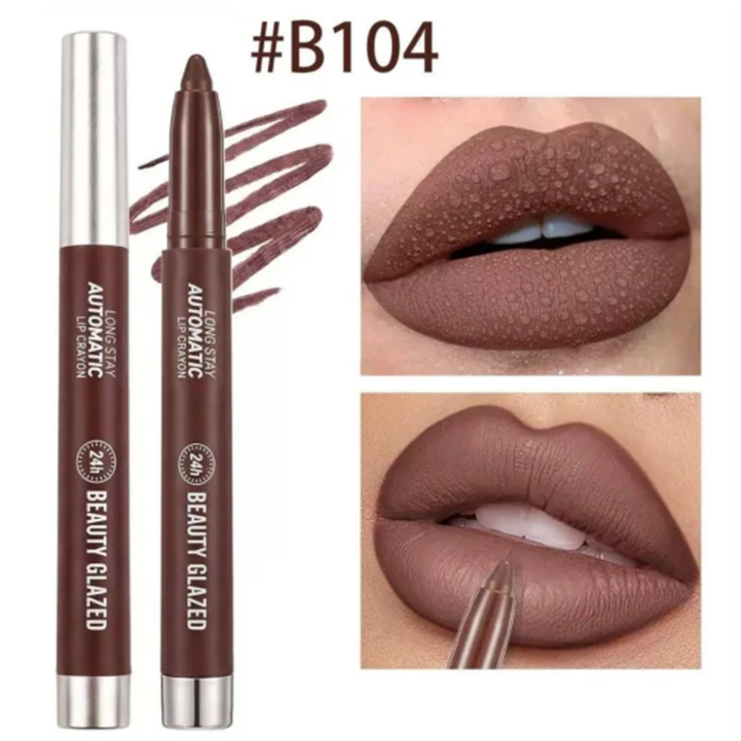 Beauty Glazed Long Stay Automatic Lip Crayon - B104 Chocolate