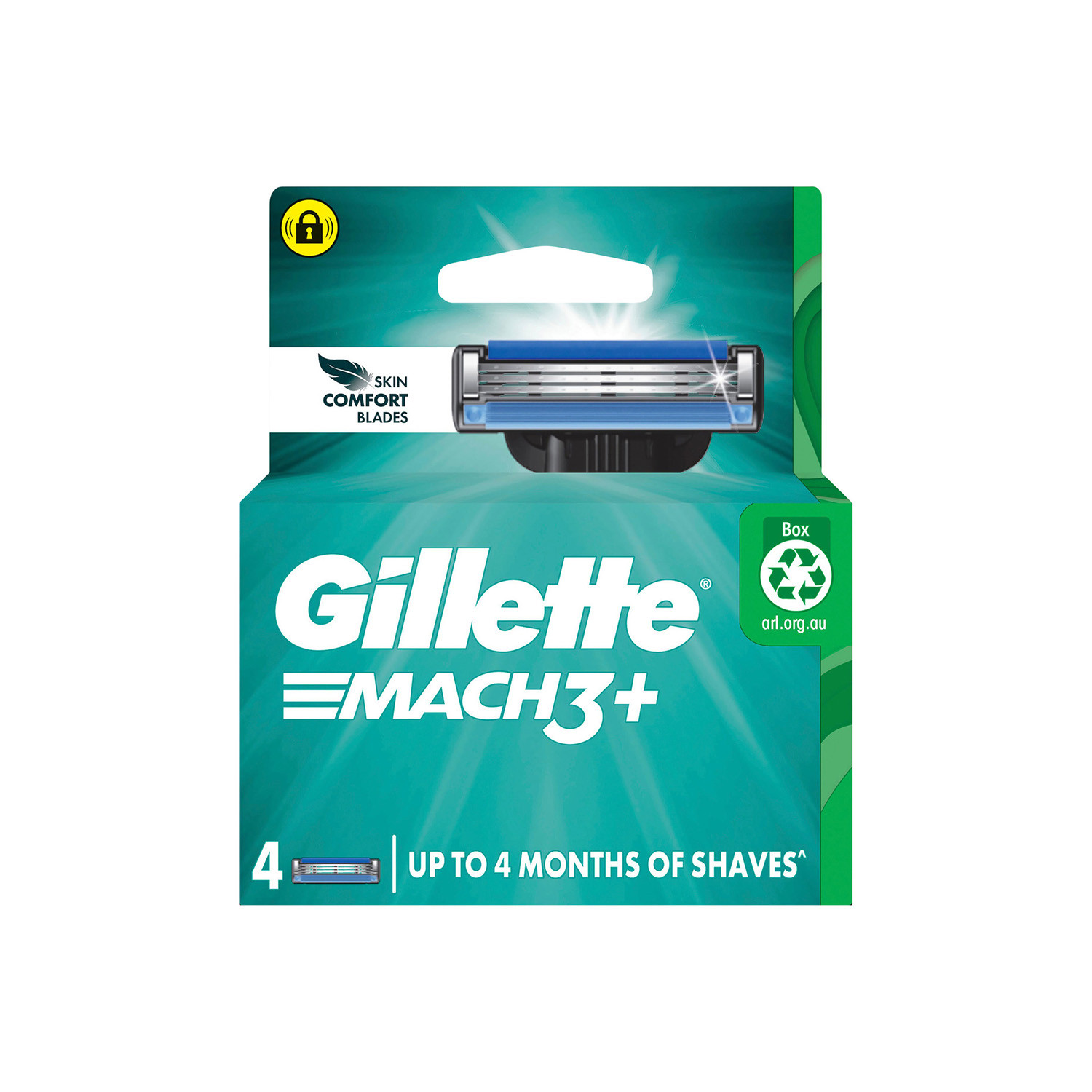 Gillete Mach3 + Skin Comfort Razor Blade - 4 Cartridges
